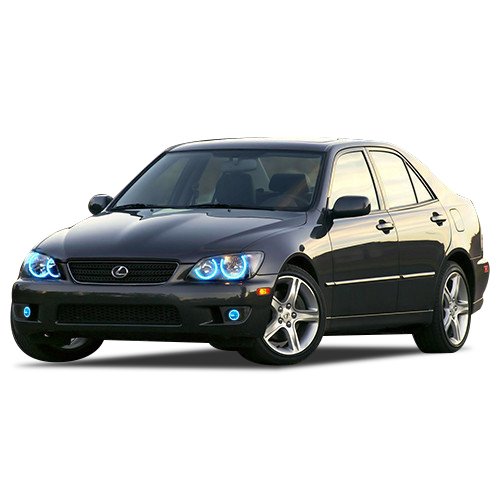 Flashtech Bright Blue LED Halo Ring Headlight & Fog Light Kit for Lexus IS300 2001-2005 - Upgrade Your Car's Style & Night Visibility for Street Driving and Custom Looks