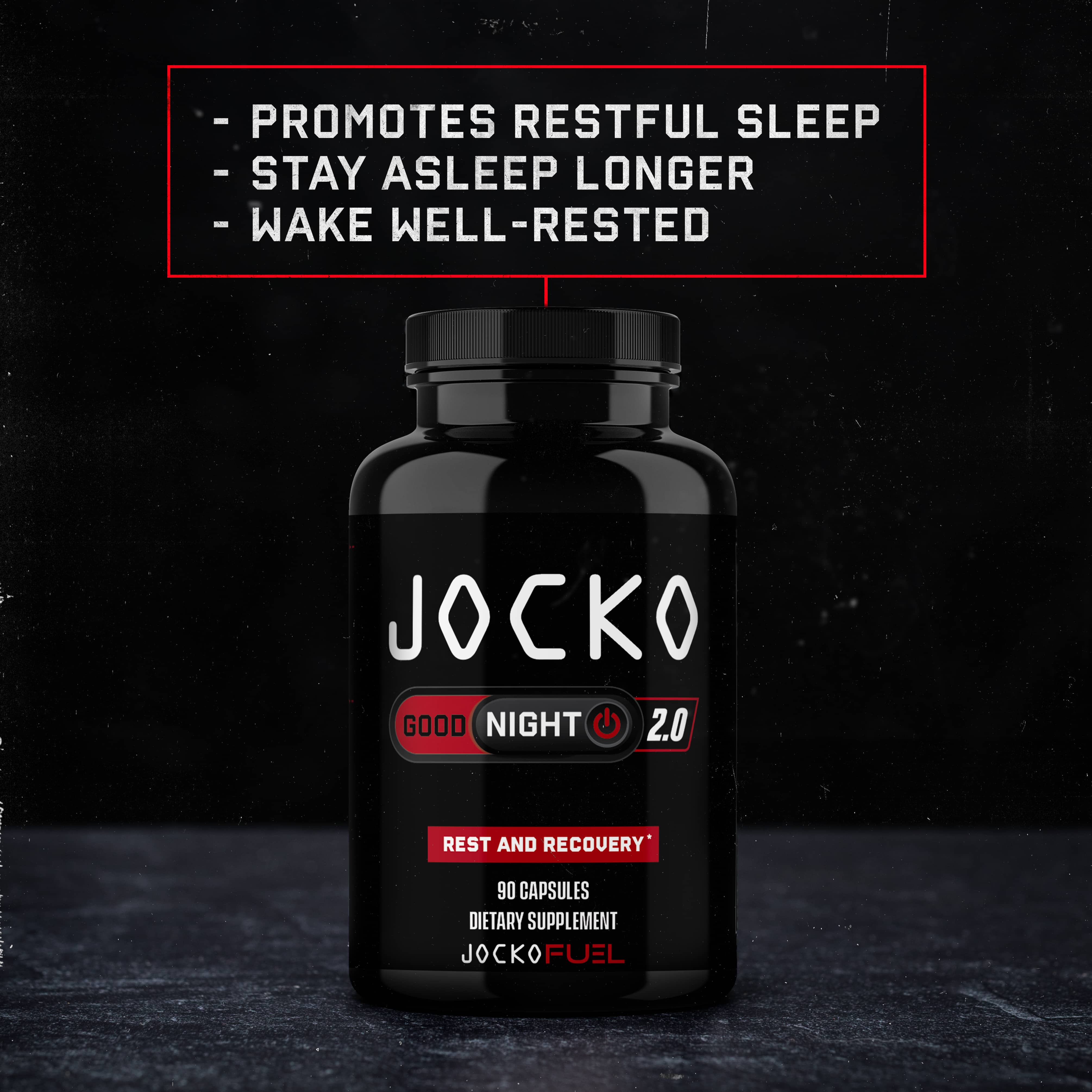 JOCKO GOOD NIGHT 2.0 Sleep Supplement - Melatonin & Natural Ingredients for Deep Sleep & Relaxation | Perfect for Night Shift Workers, Travelers & Insomnia Relief