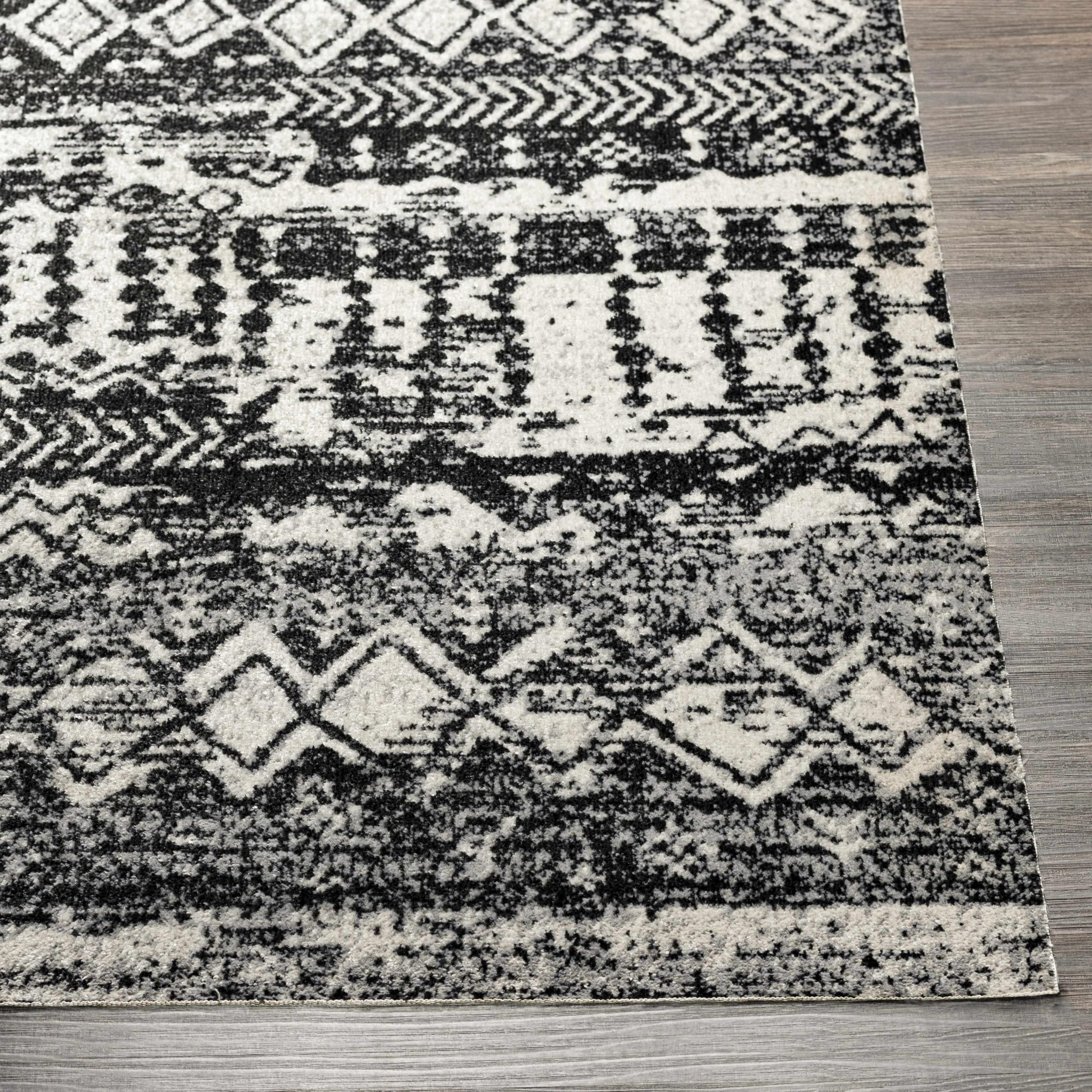Hauteloom Palali Washable Area Rug for Living Room & Bedroom - Black & Gray - 9'3