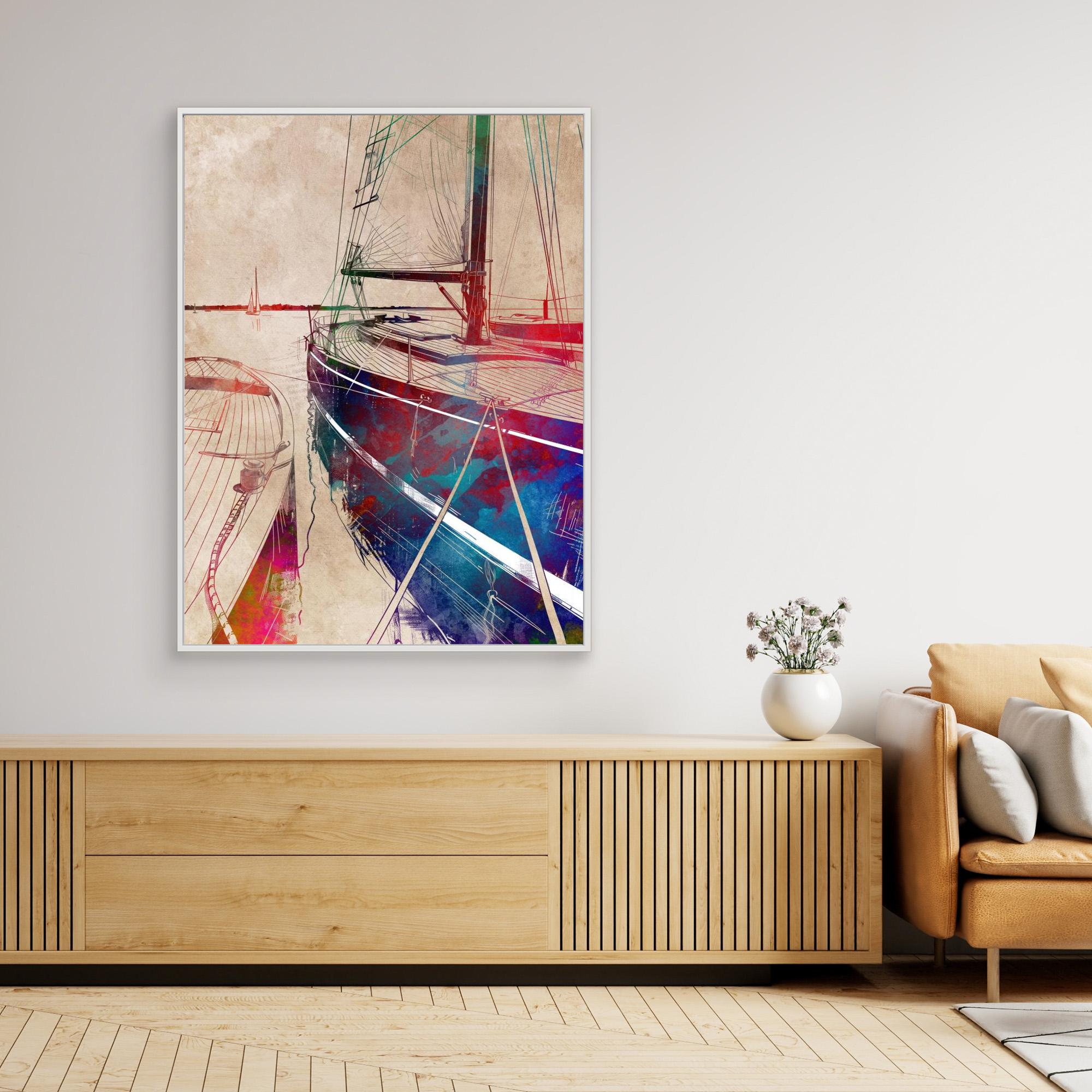 Sport Yachting Canvas Art Print - Nautical Wall Decor by Justyna Jaszke - Perfect for Beach House, Office or Boat Lover's Home