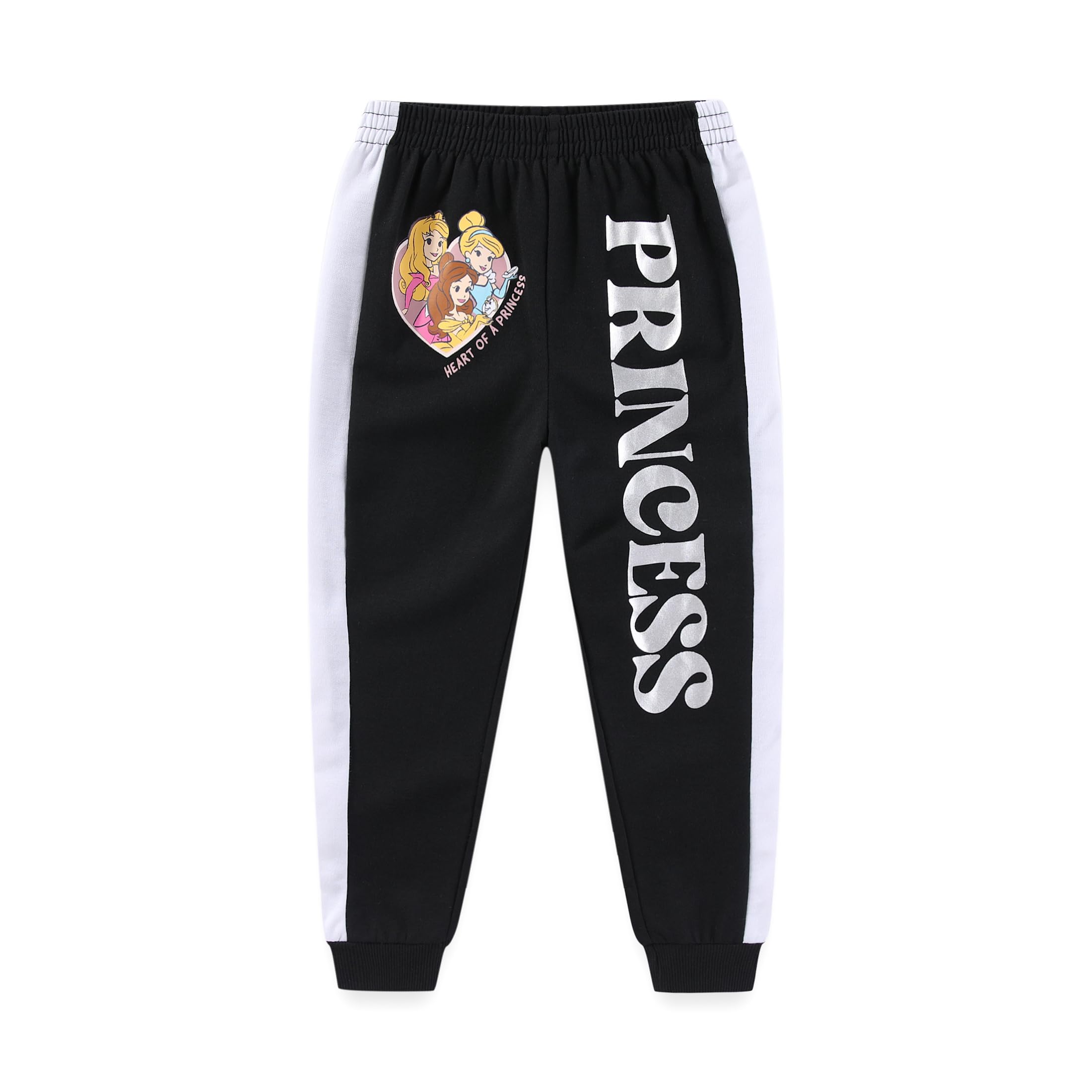 Disney Princess Girls' 2-Pack Fleece Jogger Pants for Big Kids - Soft & Comfortable Winter Lounge Pants for Playtime, Sleepovers & Cozy Days at Home