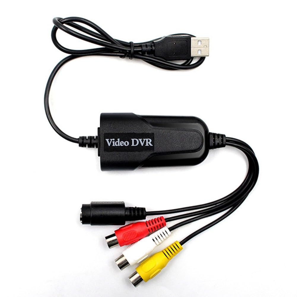 Evliery CVBS to USB 2.0 Video Capture Card - Analog to Digital Converter for Computer, DVD, Camcorder | Perfect for Live Streaming, Video Recording & Game Capture