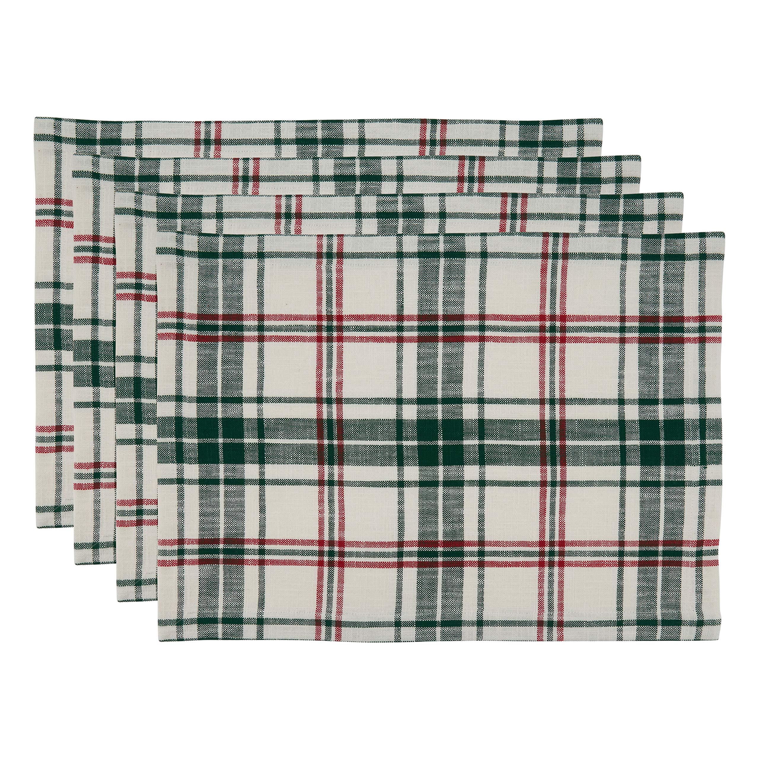 Stylish Plaid Design Placemats Set of 4 - Waterproof & Heat Resistant Table Mats for Dining Room, Kitchen, or Party Decor - Perfect for Thanksgiving, Christmas, and Everyday Use