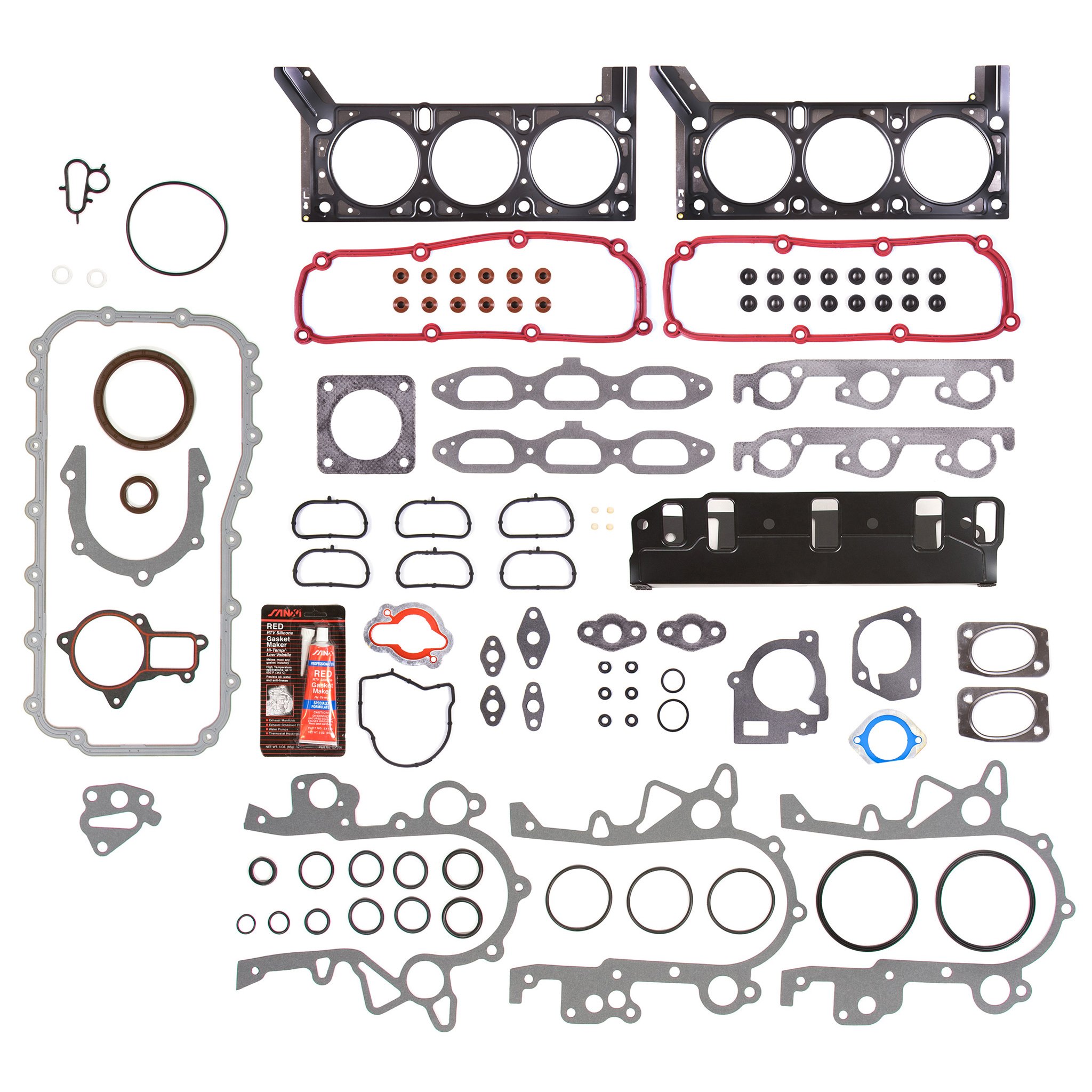 Full Gasket Set Compatible with 2004-2010 Chrysler Pacifica, Town & Country, Dodge Grand Caravan 3.8L V6 Engine - Complete Seal Kit for Valve Cover, Intake & Exhaust Manifold Repairs - Perfect for DIY Mechanics & Auto Shops