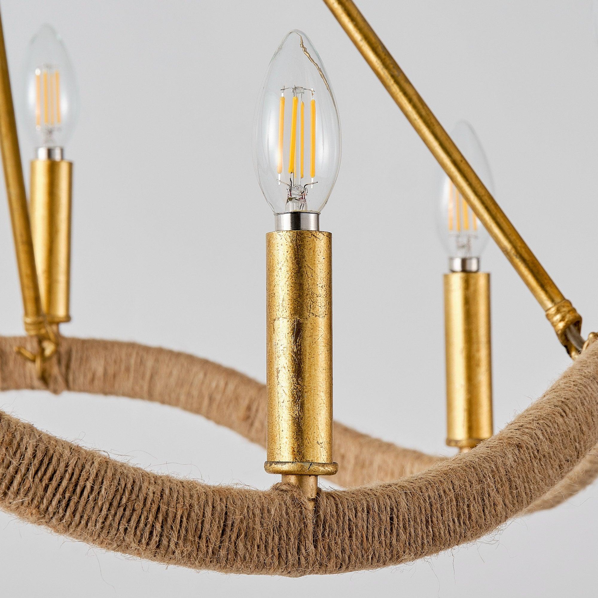 8-Light Golden Modern Candle Chandelier - Elegant Dining Room Lighting Fixture for Home Decor, Wedding & Restaurant Ambiance