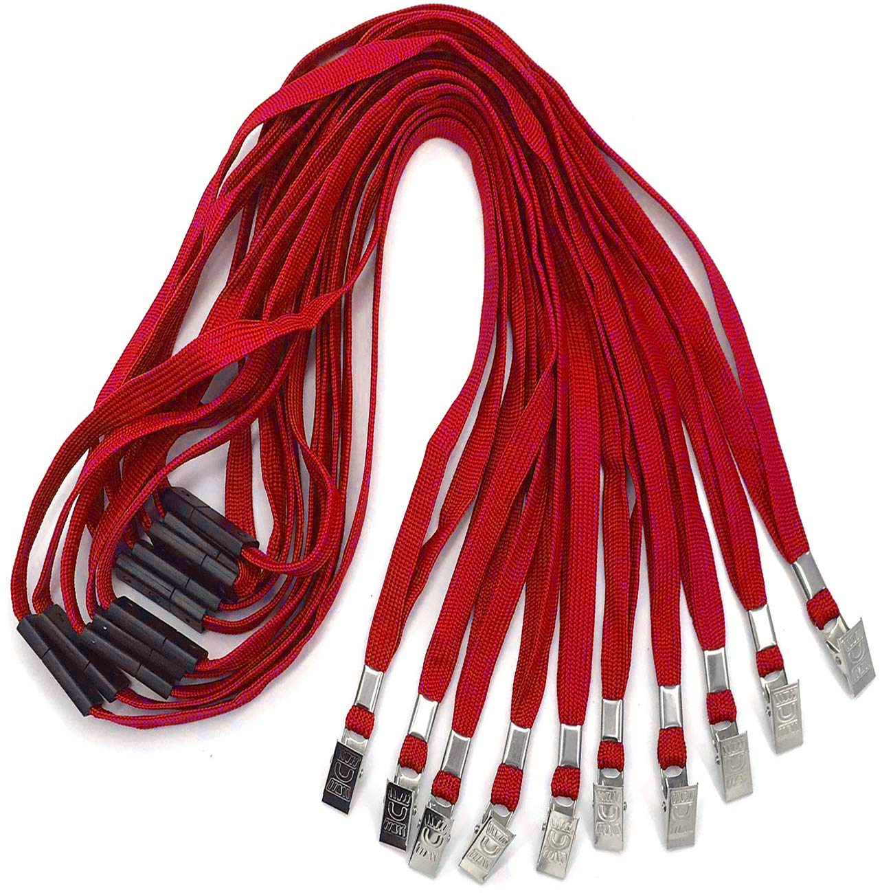 Premium Breakaway Safety Lanyards - 25 Pack with Bulldog Clips for Badges & ID Cards