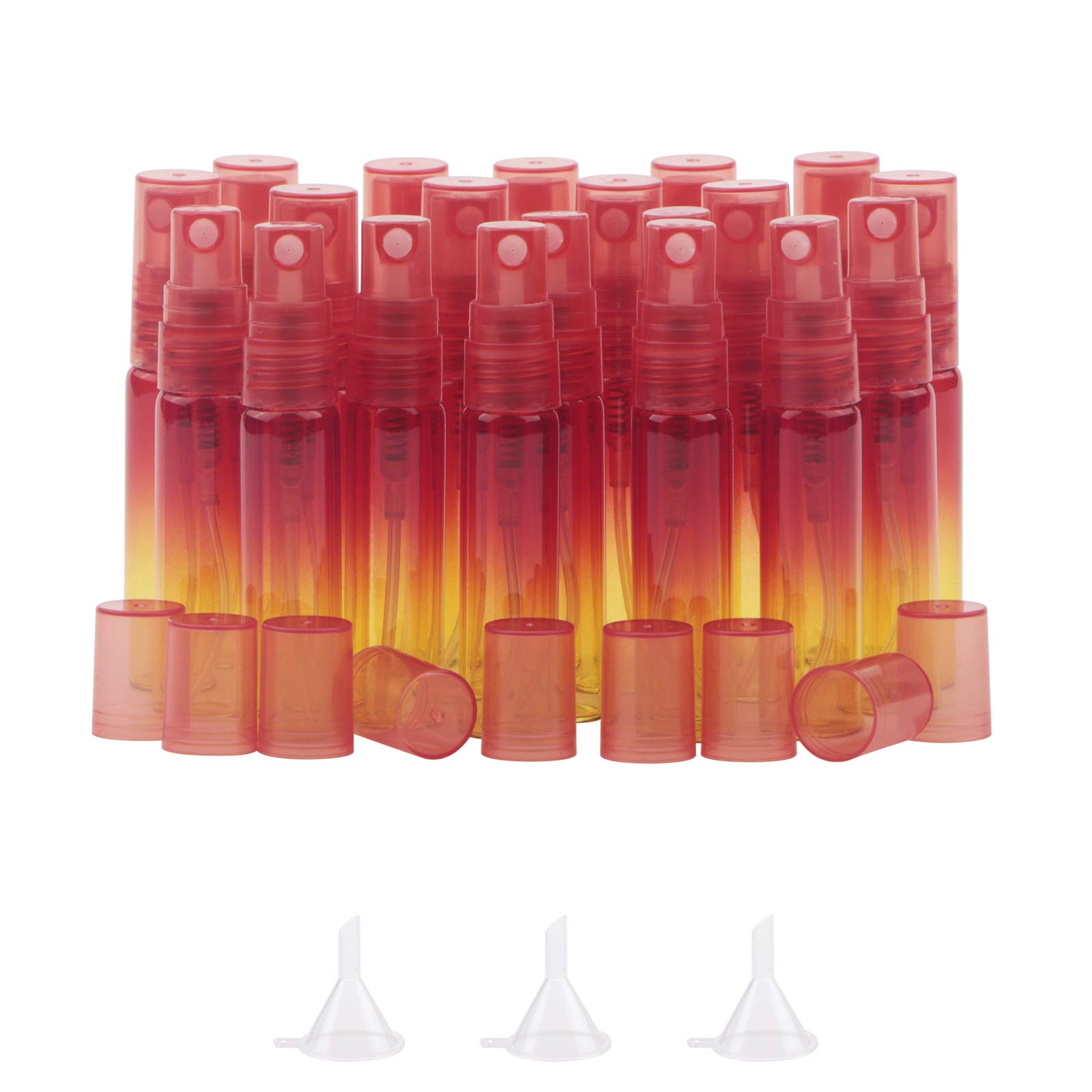 Kesell 20 Pack 5ml Rainbow Color Glass Refillable Fine Mist Spray Bottles for Perfume, Essential Oils & Liquids - Perfect for Travel, DIY Beauty & Aromatherapy