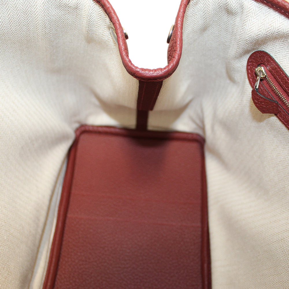 Authentic Hermes Burgundy Clemence Leather Garden Party 36 MM Shoulder Tote Bag - Luxury Handbag for Women, Perfect for Work, Travel & Everyday Use