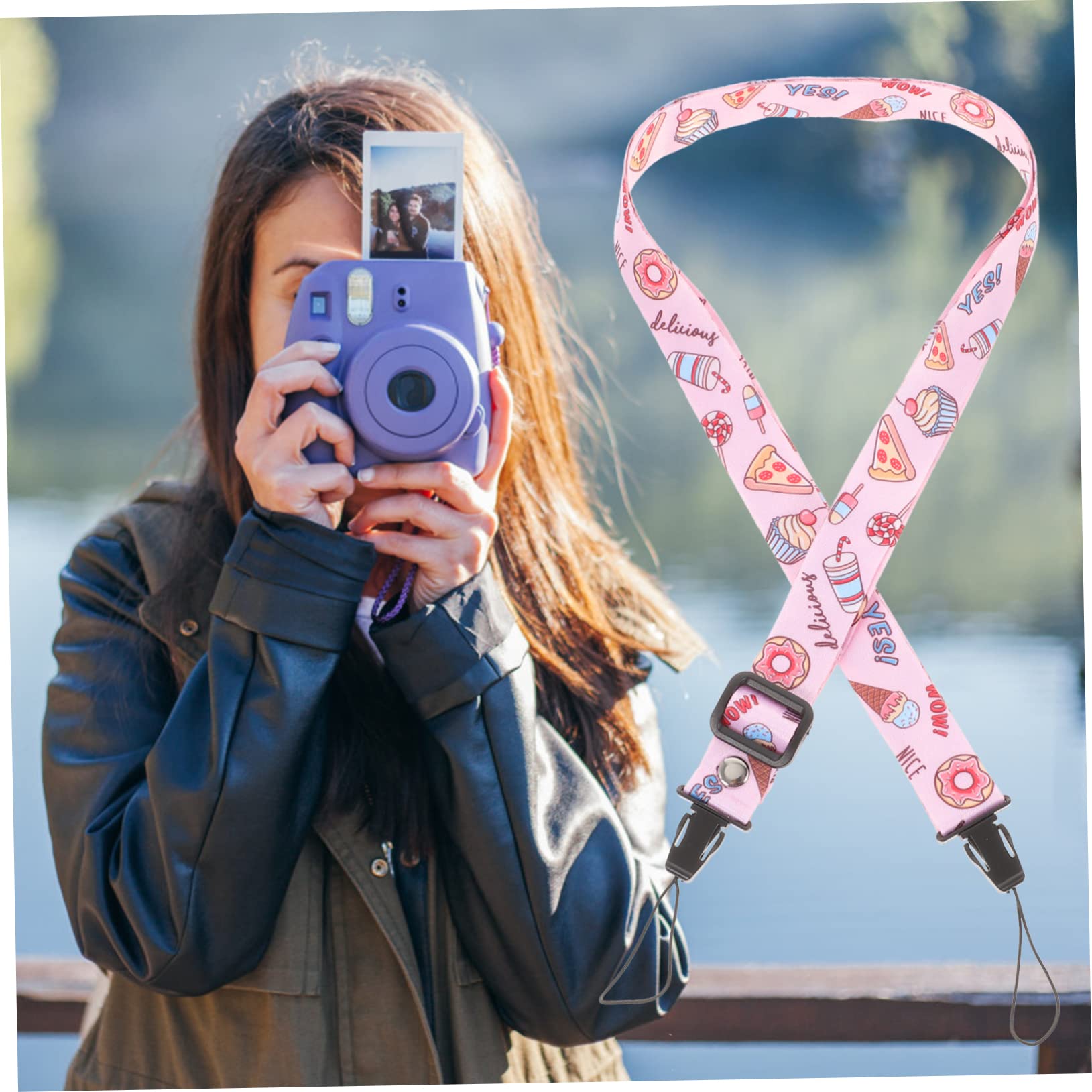 OSALADI 2 Pack Mini Camera Strap Stickers - Small Instant Camera Accessories for Photographers, Film Sticker Handle for Mini Room & Instant Cameras | Perfect for Travel Photography, Vlogging & Creative Camera Decoration
