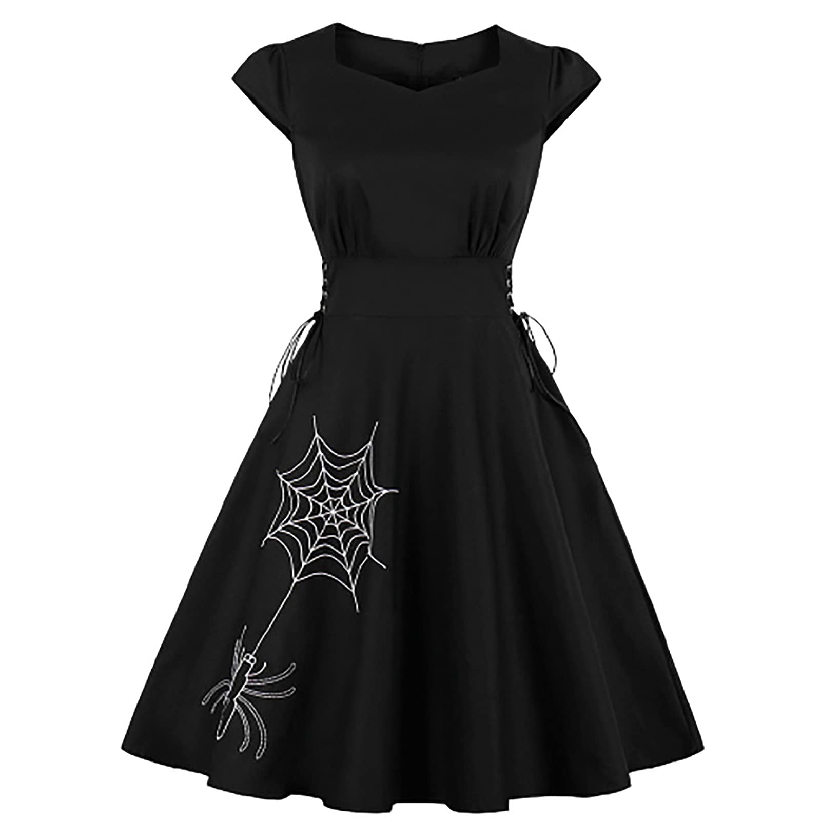 JINMGG Women's Halloween Witch Costume - Flowy Midi Dress for Halloween Party, Cosplay & Themed Events | Funny & Spooky Outfit for Women