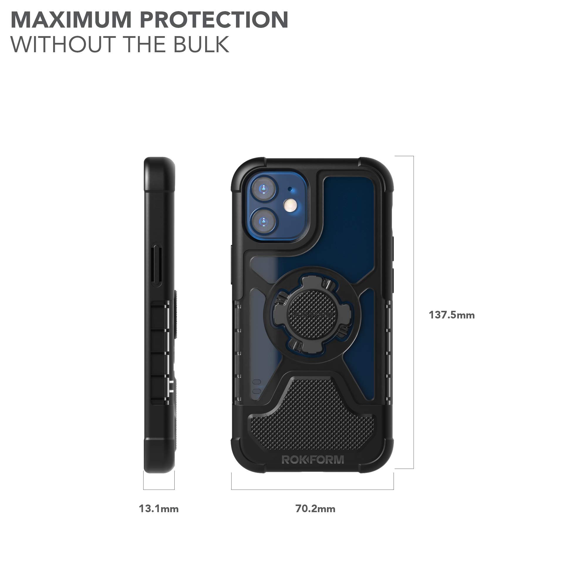 Rokform Crystal Series Slim Magnetic Clear Case for iPhone 12 Mini | RokLock Twist Lock, Dual Magnet, Drop Tested Armor | Perfect for Everyday Use, Outdoor Adventures, and Secure Handling