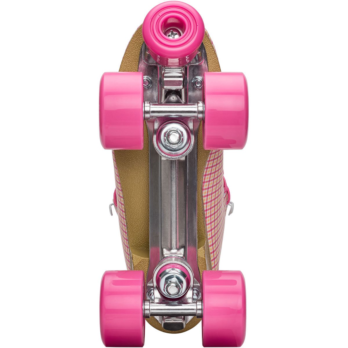 Impala Pink Tartan Roller Skates for Women - Retro Quad Skates with Light-Up Wheels - Perfect for Outdoor Skating, Roller Rinks, and Themed Parties