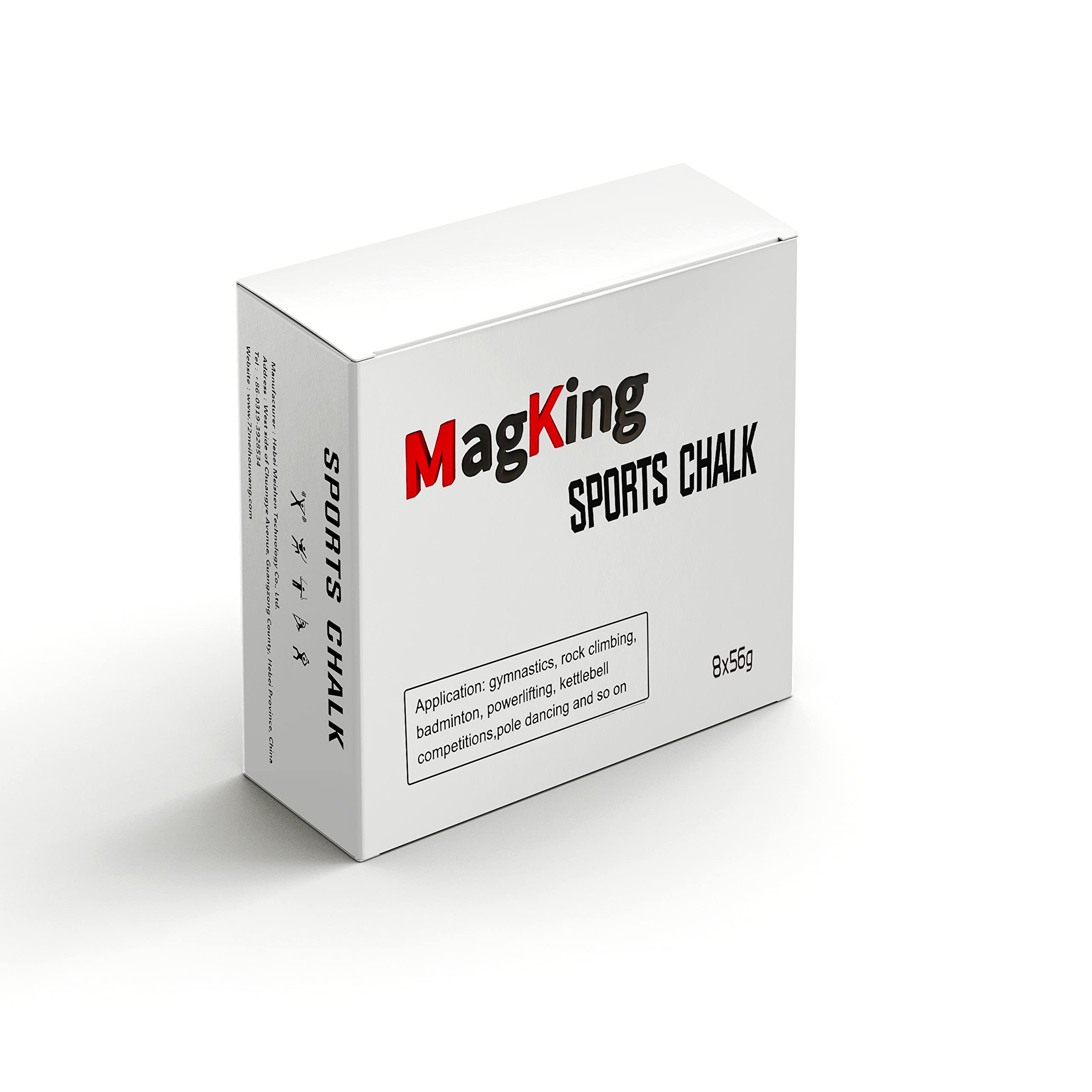 MagKing Premium Magnesium Carbonate Gym Chalk Blocks - 2oz & 1lb Options (1 or 8 Blocks) - Ideal for Rock Climbing, Weightlifting, Crossfit, Gymnastics & Workout Grip Enhancement - Perfect for Gym, Home Training & Outdoor Sports