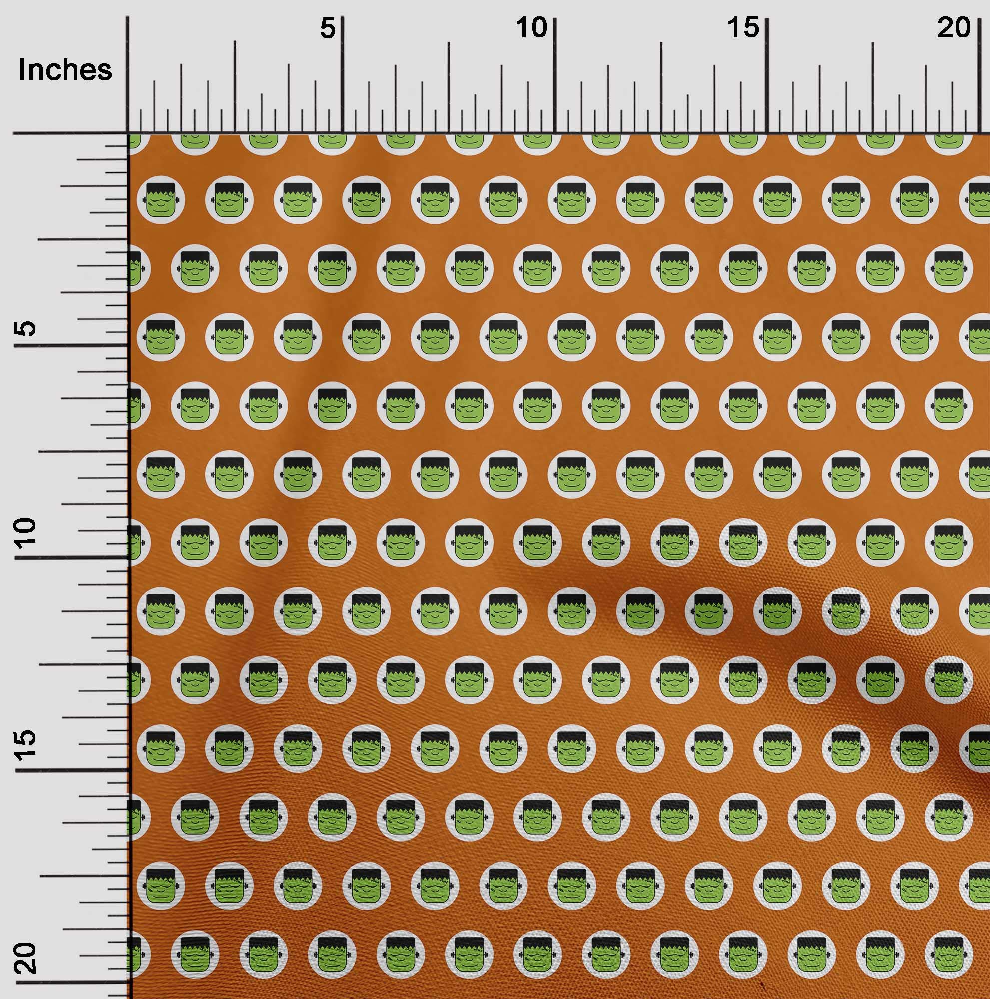 Velvet Orange Halloween Fabric by The Yard - 58 Inch Wide Printed Sewing Material for DIY Costumes, Dresses & Home Decor | Perfect for Halloween Decorations, Party Outfits & Craft Projects