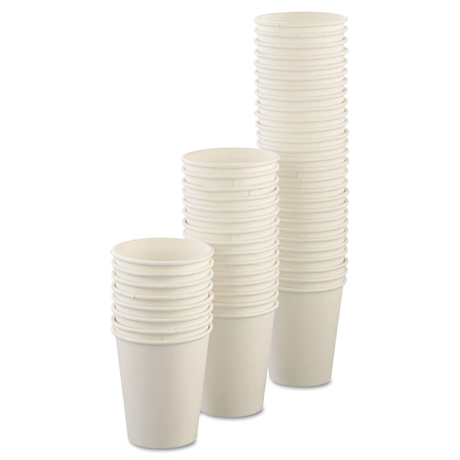 SOLO U508nu 8Oz White Uncoated Paper Cups for Hot Drinks - 1000/Carton - Perfect for Coffee, Tea, and Hot Beverages in Offices, Cafes, and Events