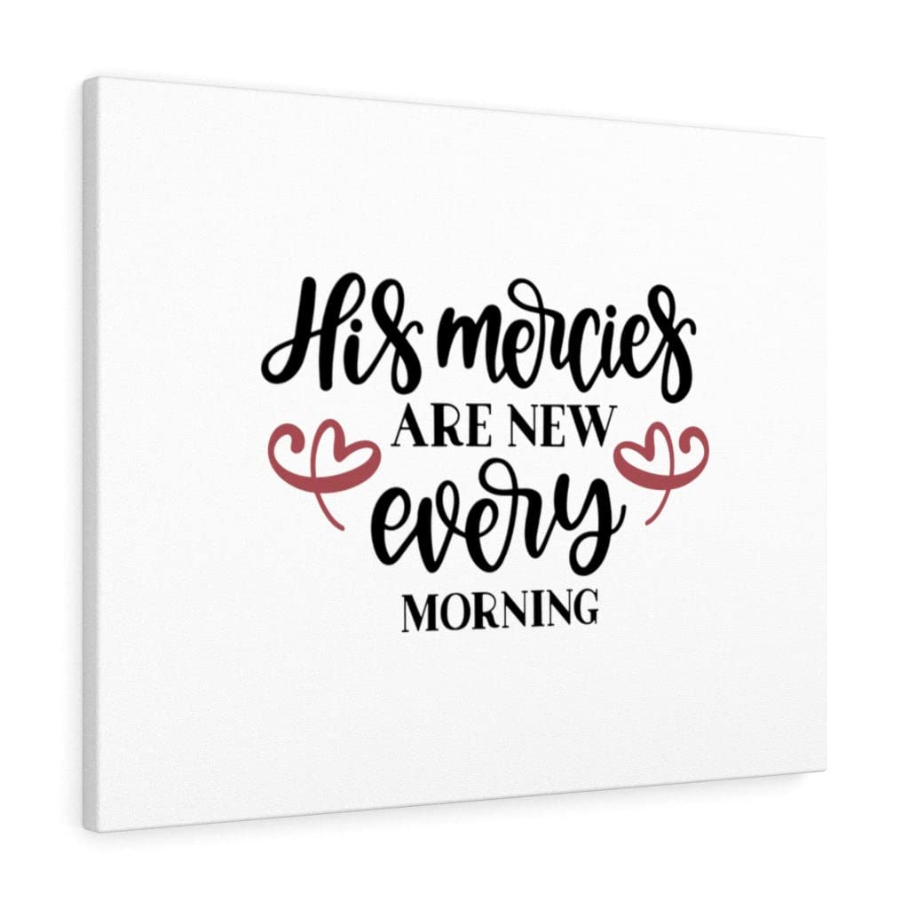 Christian Wall Art with Bible Verse - 'His Mercies Are New Every Morning' - Ready to Hang Scripture Print for Home & Office Decor - Perfect Gift for Weddings, Baptisms & Religious Occasions