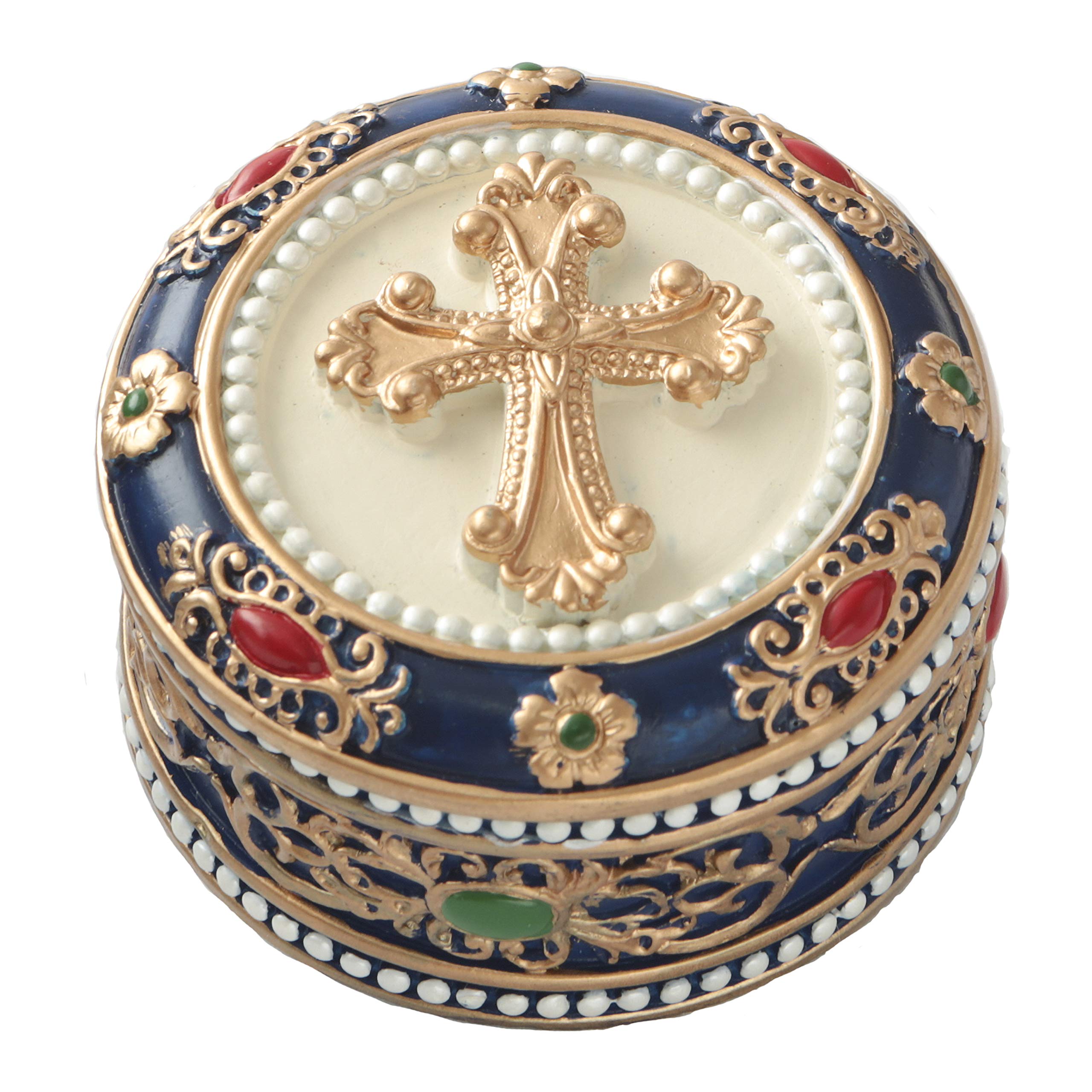 Fashioncraft Golden Cross Rosary Box - 2.75
