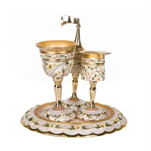 Exquisite Jeweled Havdalah Set - Elegant Ivory Ceremonial Spice Box with Silver Accents for Jewish Shabbat Rituals | Perfect for Havdalah Ceremonies, Wedding Gifts & Home Decor