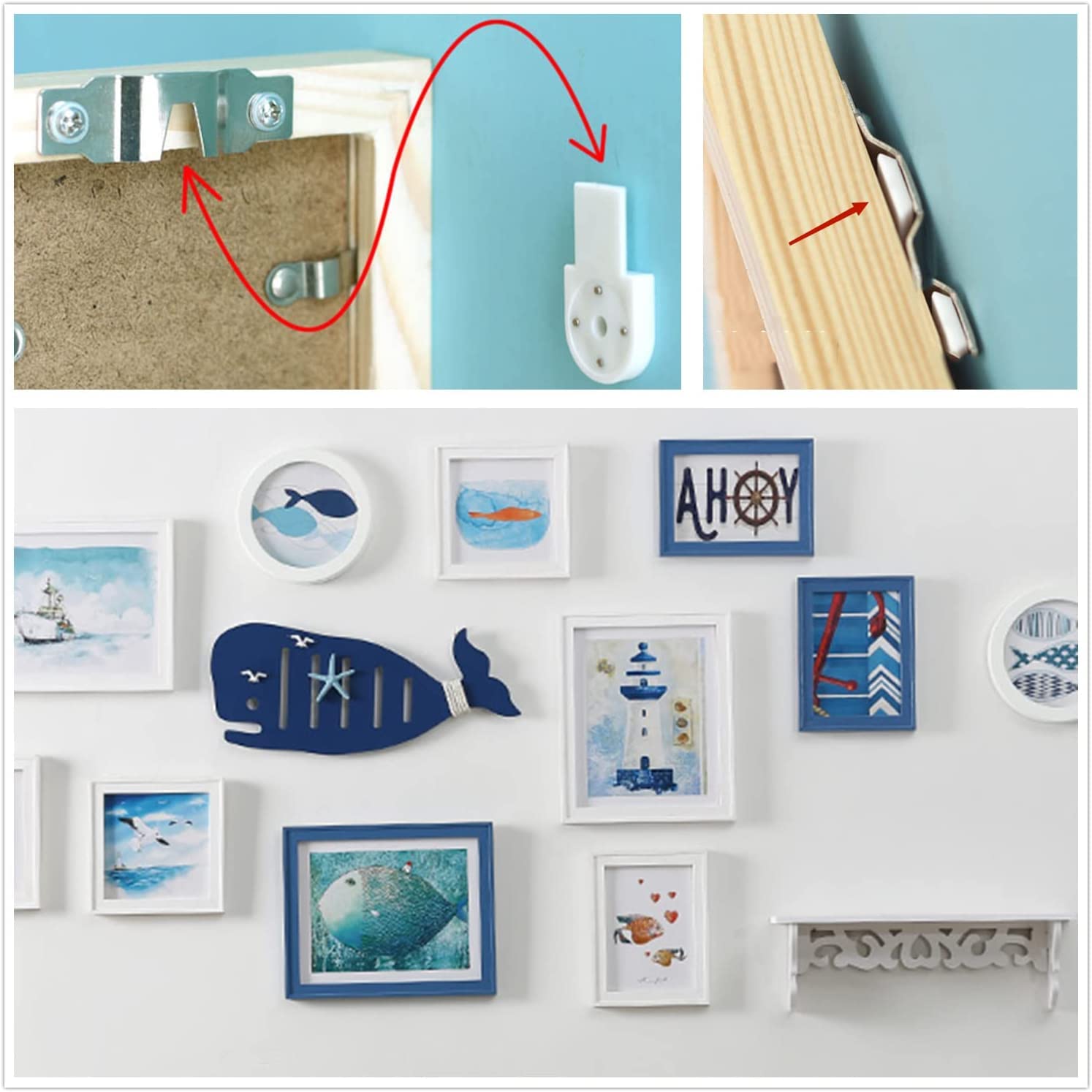 150Pcs MroMax Invisible Nail Hangers - No Damage Wall Hooks for Pictures, Frames & Clocks (0.98
