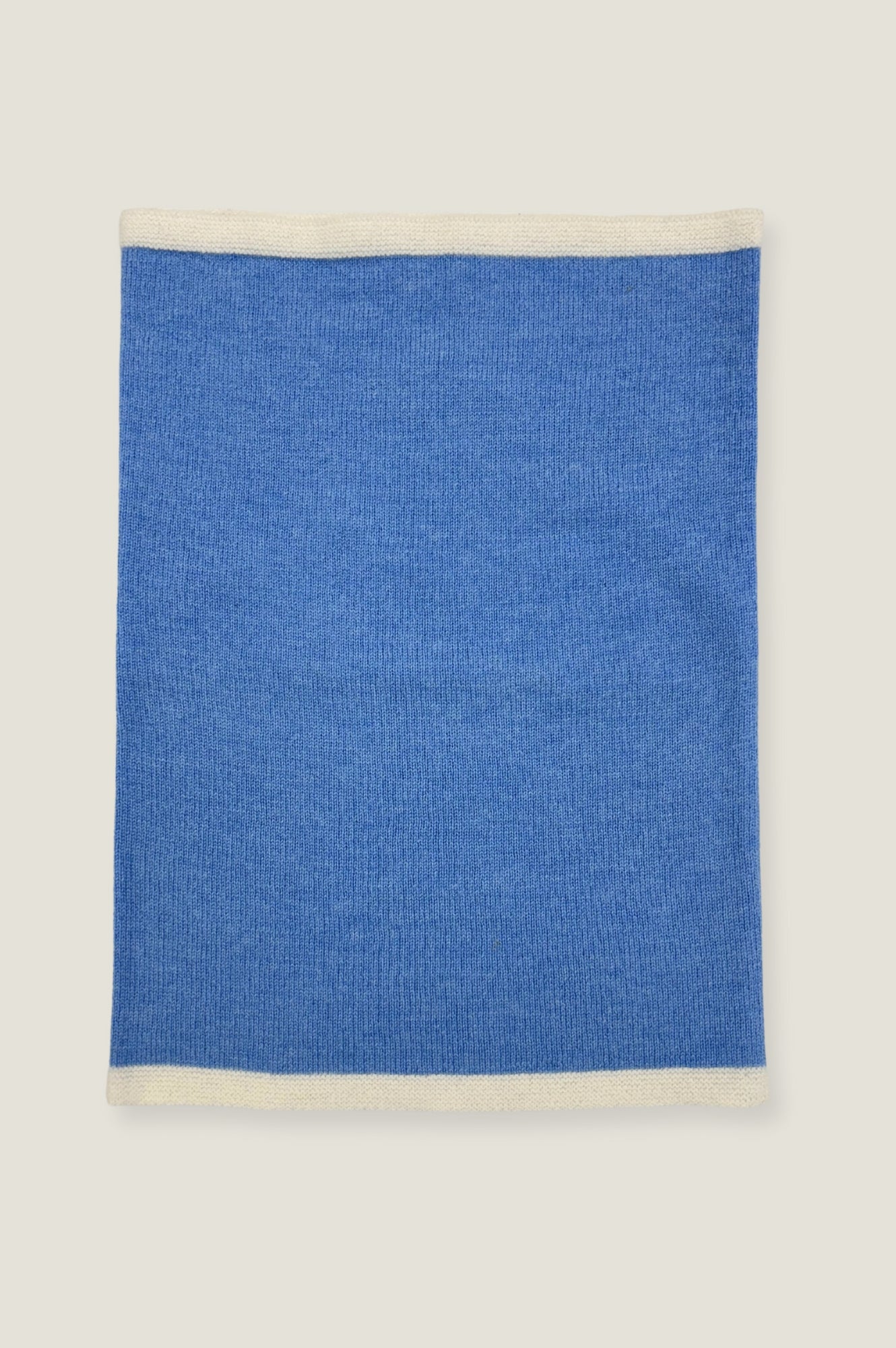 Soft Merino Wool Snood Scarf - Serene Blue & Cream Colors | Warm Winter Neck Warmer for Outdoor Activities & Travel