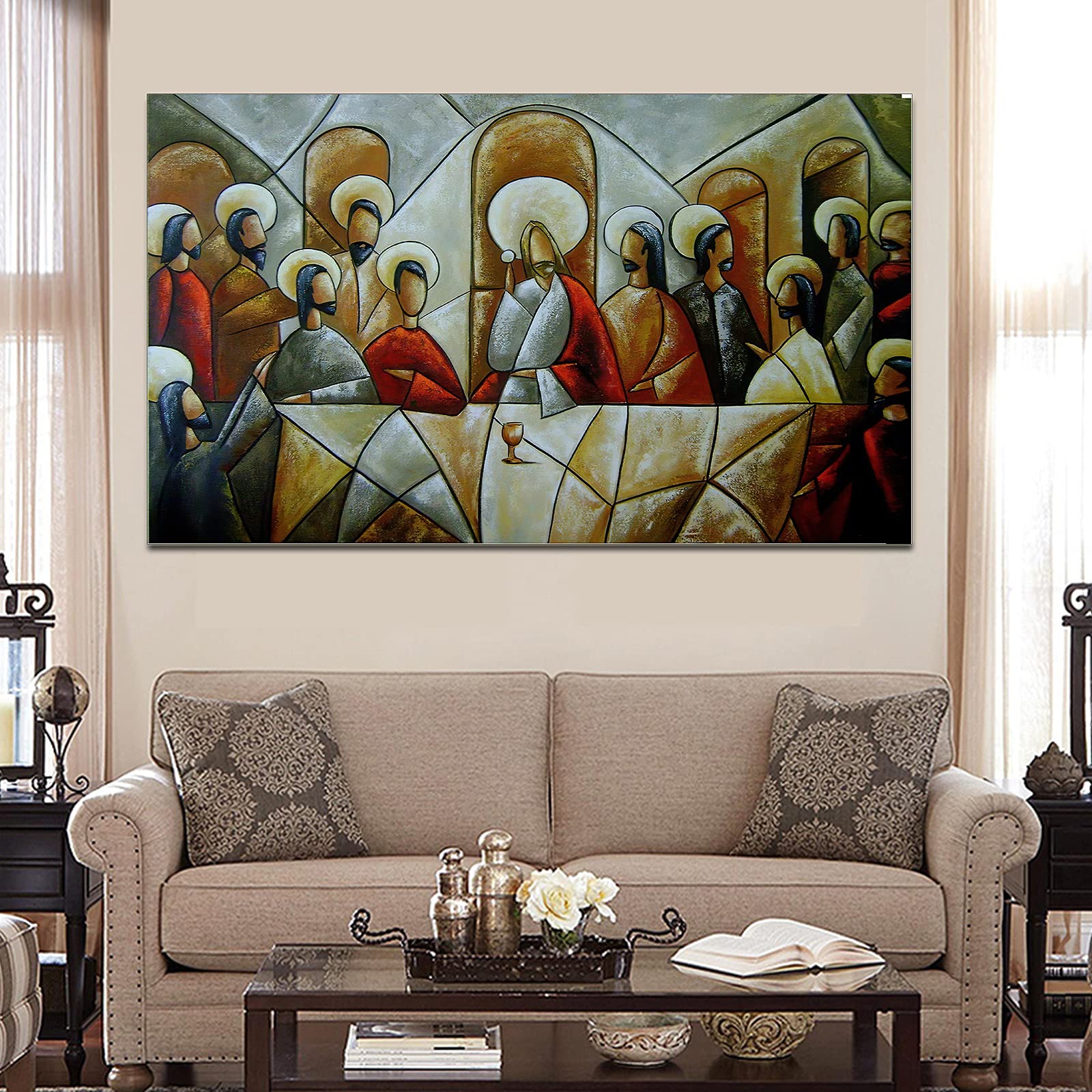 TIMUBA The Last Supper Canvas Wall Art - 28x40 Inches Christian Jesus Painting for Dining Room & Home Decor - Perfect for Religious Wall Decor, Church Gifts, and Inspirational Living Spaces