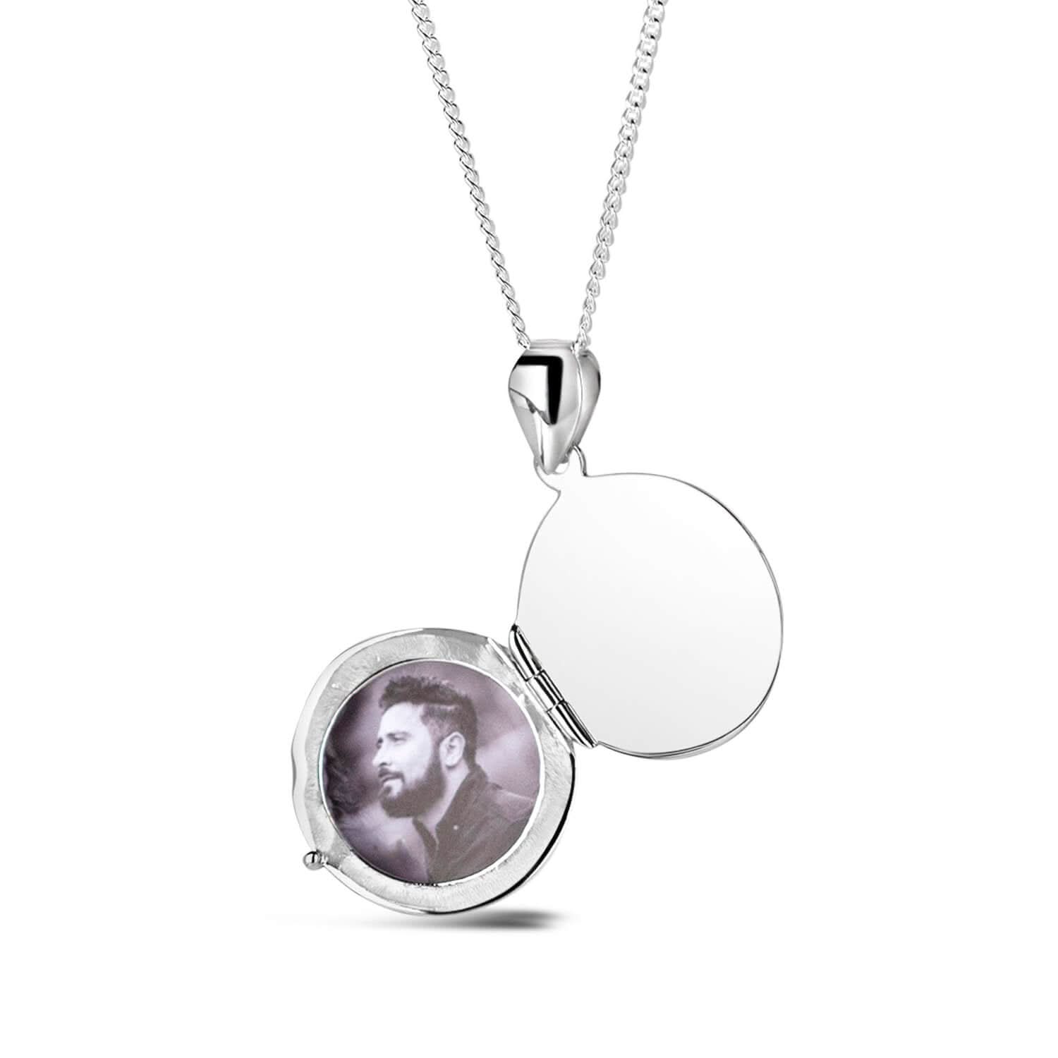 Memorial Photo Locket for Ashes - Silver Round Keepsake Pendant for Cremation Jewelry - Perfect for Honoring Loved Ones at Weddings, Funerals & Memorial Services