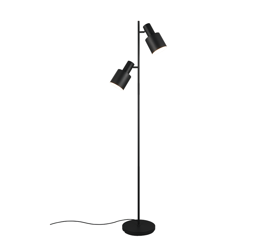 Agudo Adjustable LED Floor Lamp for Reading & Tasks - Black/Coffee - Perfect for Living Room, Office & Study Areas