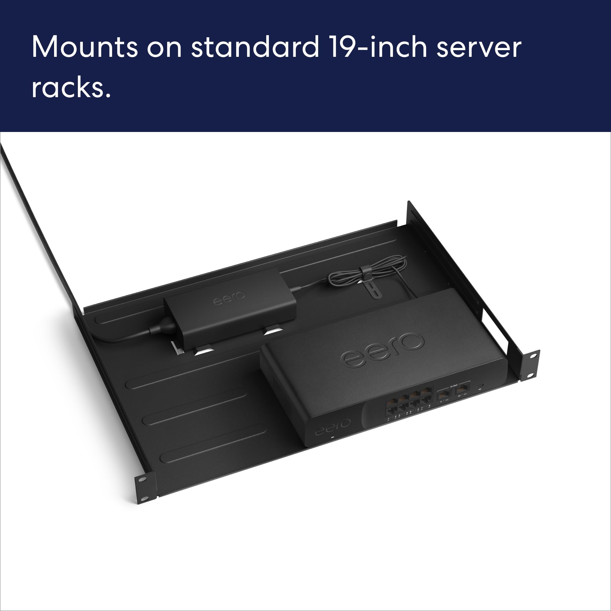 Amazon eero 1U Rack Shelf for eero PoE Gateway - Secure Network Equipment Mounting Solution for Data Centers & Server Rooms