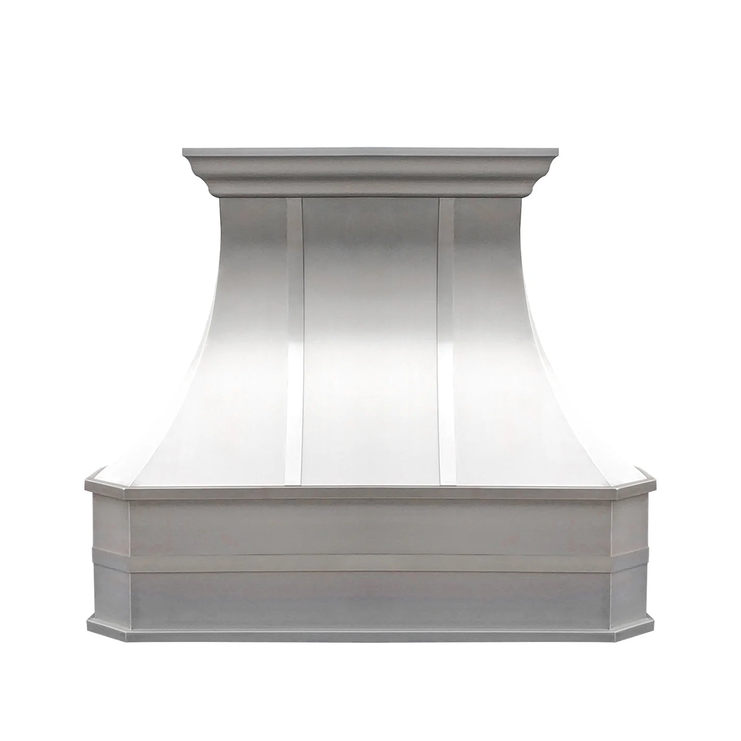 Premium RHM Custom Curved Stainless Steel Range Hood with Crown H3 Design - Professional Kitchen Ventilation for Steve & Sara - Perfect for Modern Kitchens, Restaurants & Open-Concept Homes