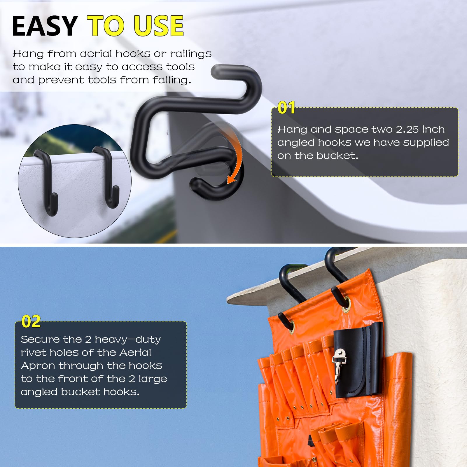 Lineman Tool Board - Heavy Duty Aerial Apron with Magnet & Plastic Bucket Truck Organizer - 16+ Pockets & Bucket Hooks - Vinyl Material - Perfect for Utility Workers, Electricians & Line Technicians (Ideal for Climbing, Repairs & Equipment Organization)