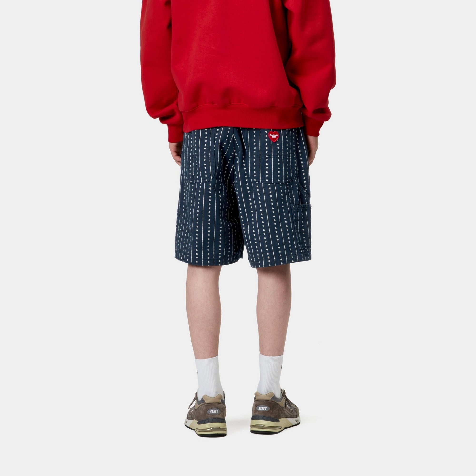 Drew Short | Ink & Natural Heart C Pinstripe Shorts for Women - Casual Summer Wear, Beach Outfits, and Street Style Fashion