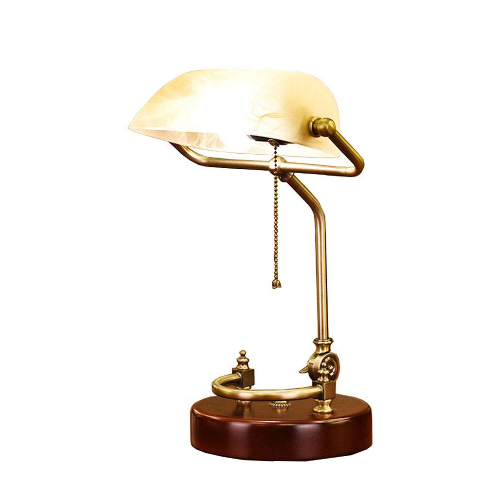 Vintage Green Table Lamp - Solid Wood Study Desk Lamp for Reading, Working, Office & Home Decor - Thanksgiving & Christmas Gift Idea (Color: B) - Perfect for Cozy Evenings, Home Office & Library Ambiance