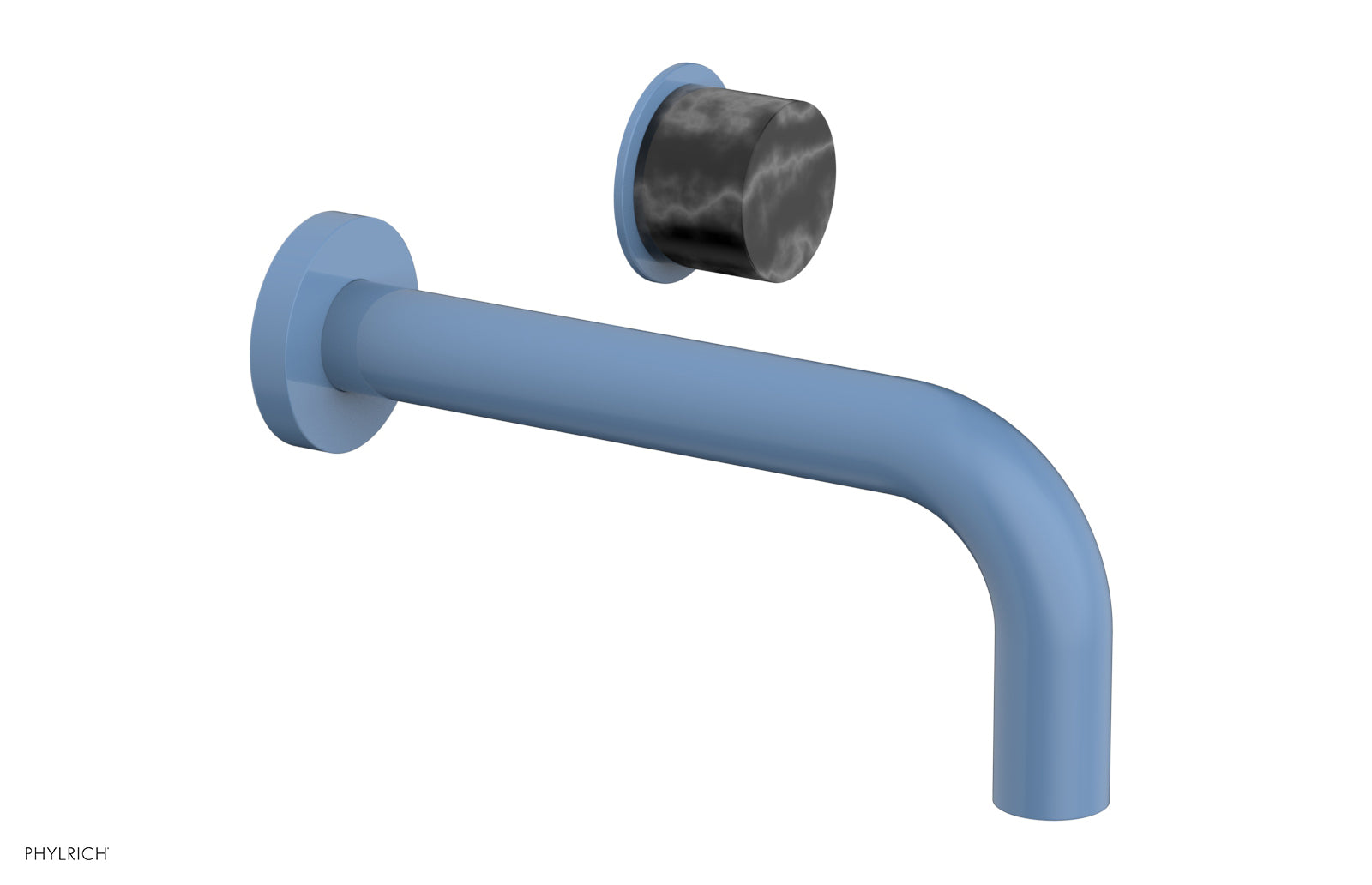 Premium Single Handle Wall Mount Lavatory Faucet - Black Marble Handle (Model 230-17) for Bathroom Sink & Powder Room Upgrade