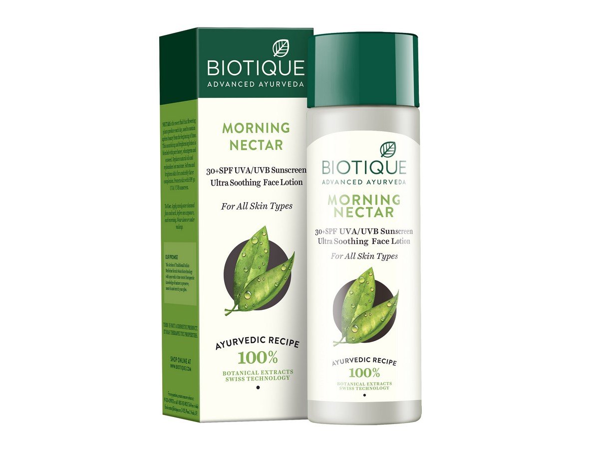 Biotique Bio Honey Gel Refreshing Foaming Face Cleanser & Bio Morning Nectar Sunscreen SPF 30+ - 120ml Each | Gentle Daily Skincare Routine for Oily & Sensitive Skin | Perfect for Morning & Night Use