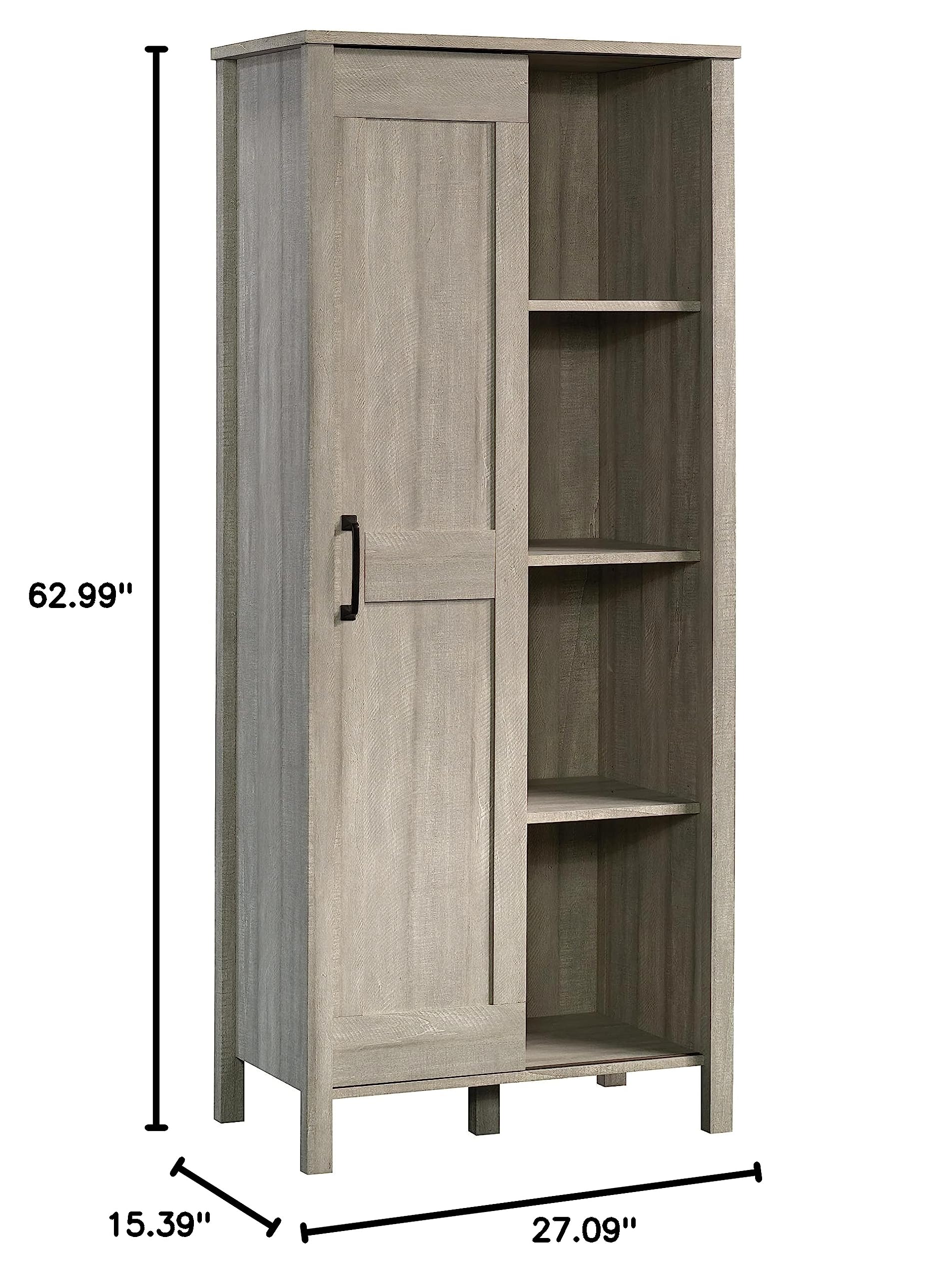 Sauder Spring Maple Sliding Door Storage Cabinet - Pantry Organizer for Kitchen, Bathroom, or Office - 36 Inch Wide Freestanding Storage Unit with Adjustable Shelves