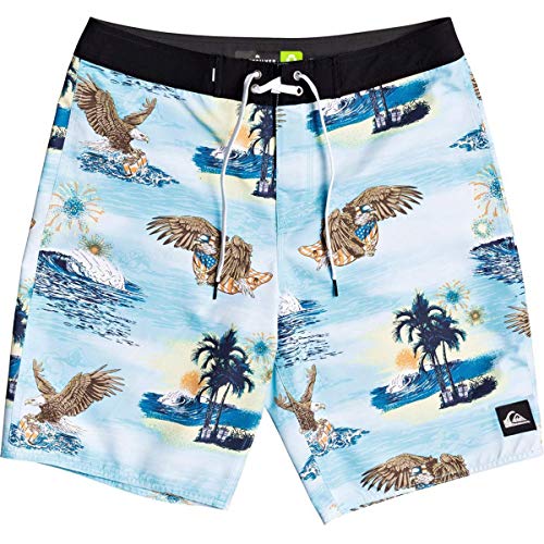 Quiksilver Men's Everyday America Patriotic 4th of July Swim Trunks - Quick-Dry Board Shorts for Beach, Pool & Summer Water Activities