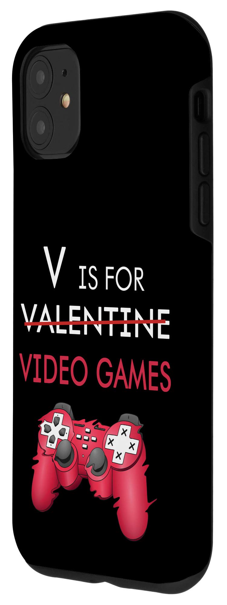 iPhone 11 Case - Funny 'V is for Video Games' Design - Perfect Valentine's Gift for Gaming Couples - Great for Gamers, Valentine's Day & Couple Gifts