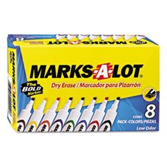 (6 Pack Value Bundle) AVE24411 Dry Erase Markers - Chisel Tip, Assorted Colors, 8 Markers per Set - Perfect for Whiteboards, Office Meetings, Classroom Teaching & Home Organization