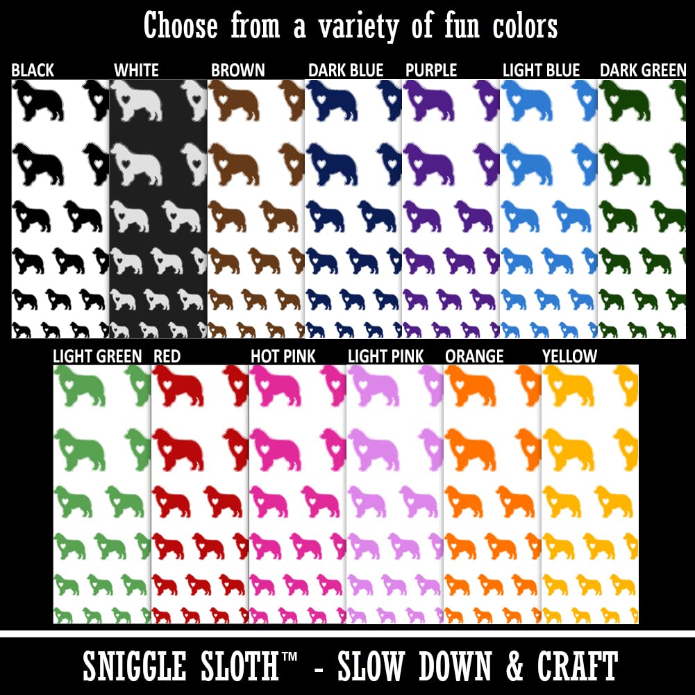 Australian Shepherd Dog Aussie Heart Temporary Tattoo - Waterproof Fake Body Art Set - Black (1 Sheet) - Perfect for Pet Lovers, Dog Shows & Themed Parties
