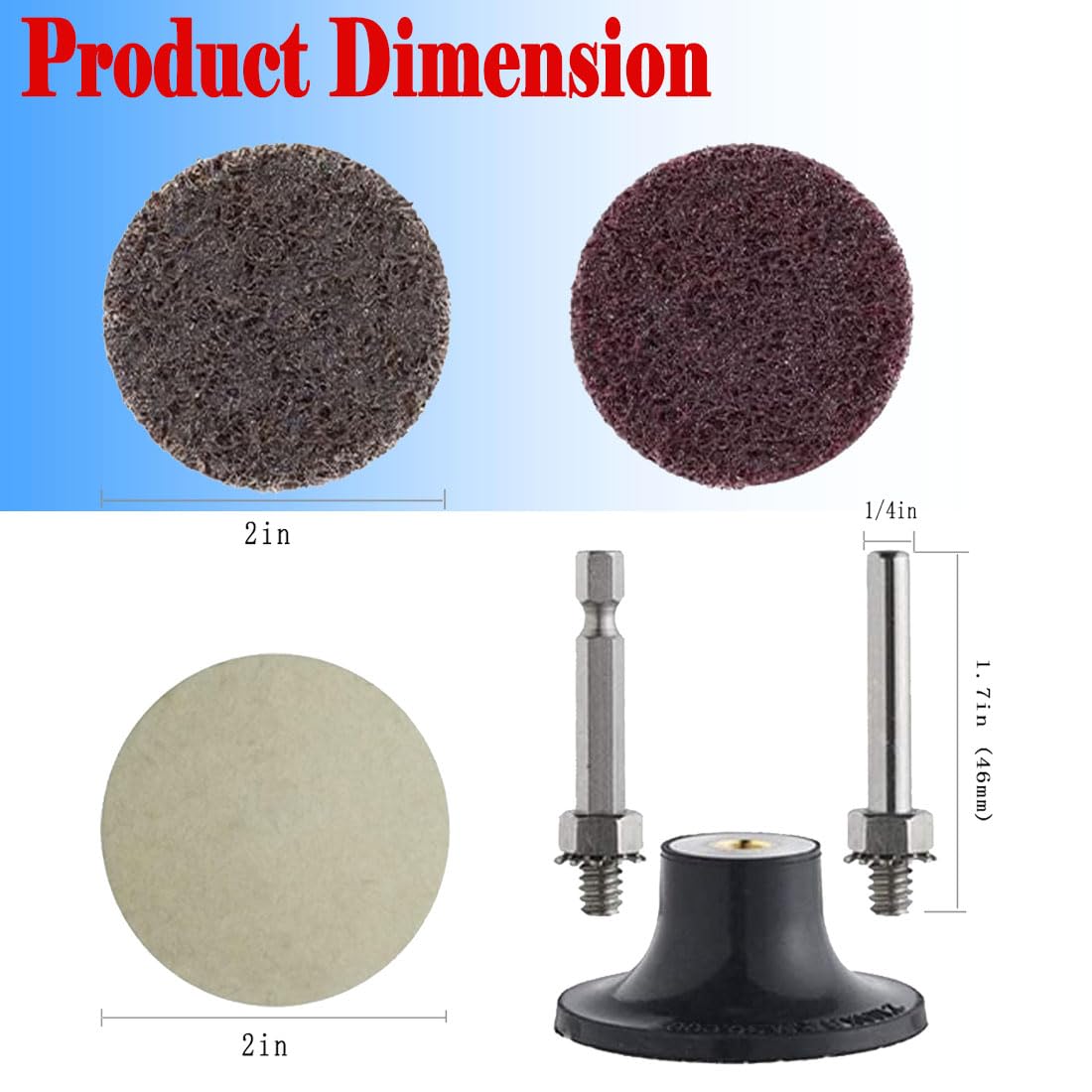 48 Pcs 2 Inch Sanding Discs - 1/4 Inch Shank Roll Lock Quick Change Aluminum Oxide Sanding Disc Grinding Wheel for Rotary Tools, Angle Grinder - Perfect for Woodworking, Metal Polishing & DIY Projects