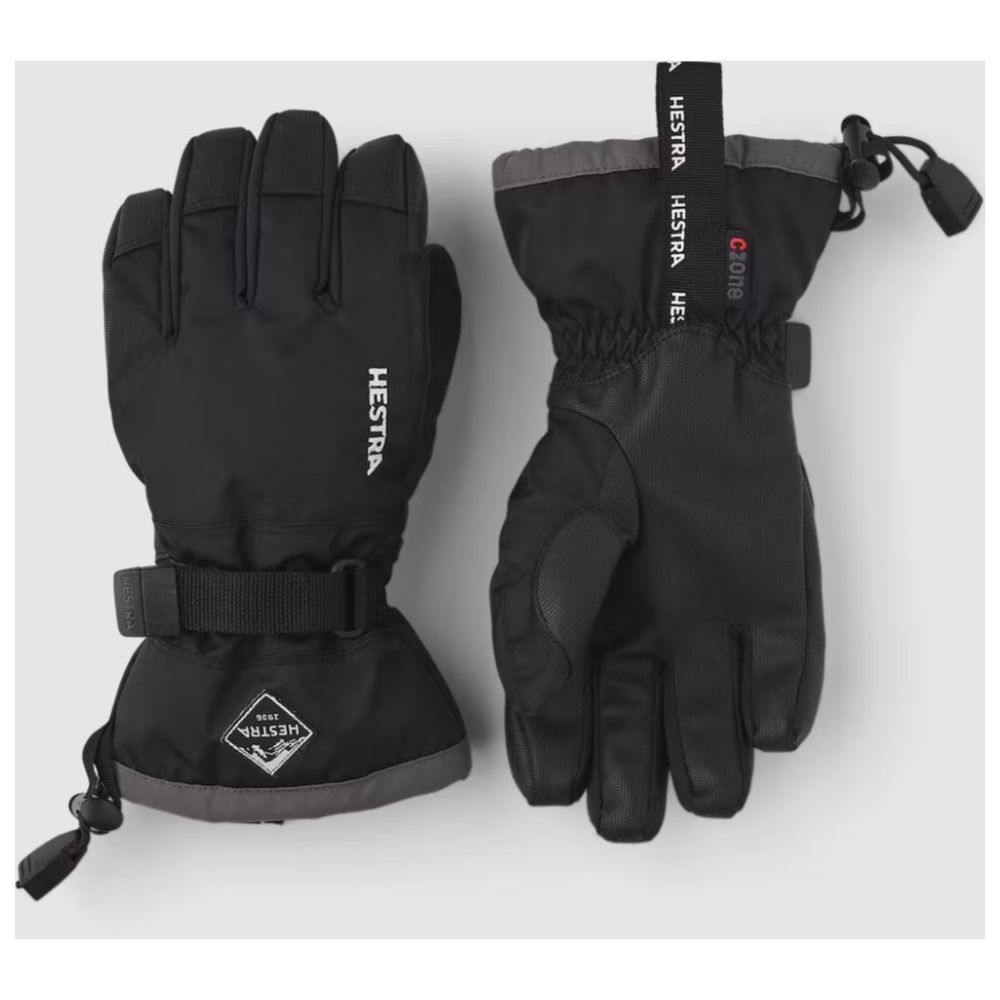 Hestra Czone Kids Ski Gloves - Waterproof & Warm Winter Gloves for Boys & Girls (Black, 32530) - Perfect for Snowboarding, Skiing & Outdoor Winter Activities