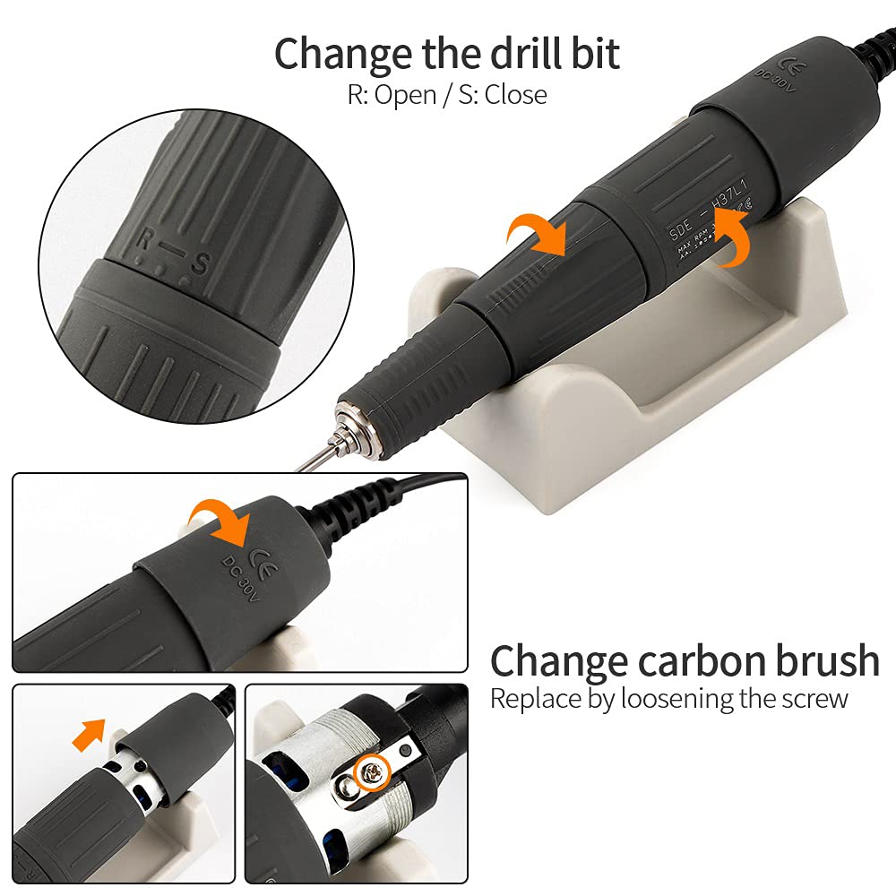 35,000RPM Electric Nail Drill Machine - Professional Manicure & Pedicure Tool for Salon & Home Use