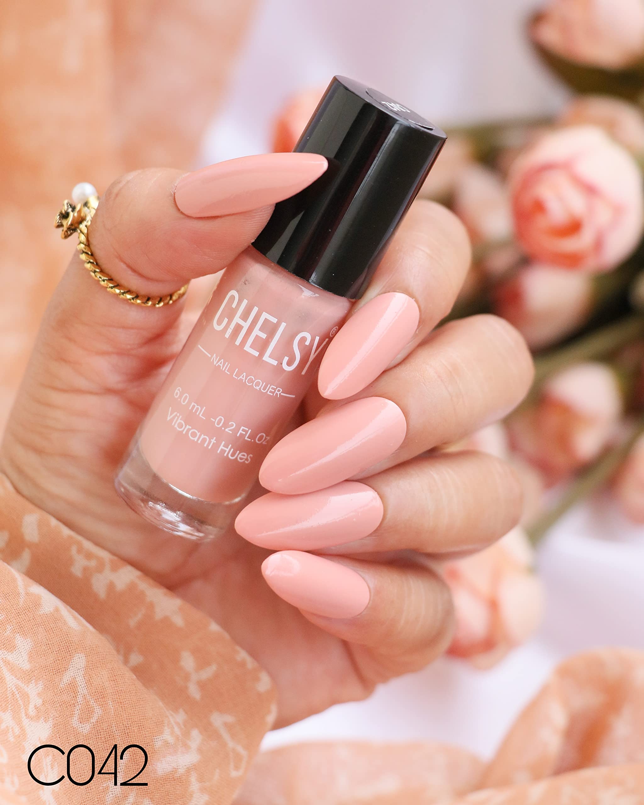 Chelsy Glossy Nail Polish Set - 6 Pastel Colors (6ml Each) | Long-Lasting, Non-Toxic Nail Enamel for Manicure & Pedicure | Perfect for Spring, Summer, Wedding & Everyday Wear
