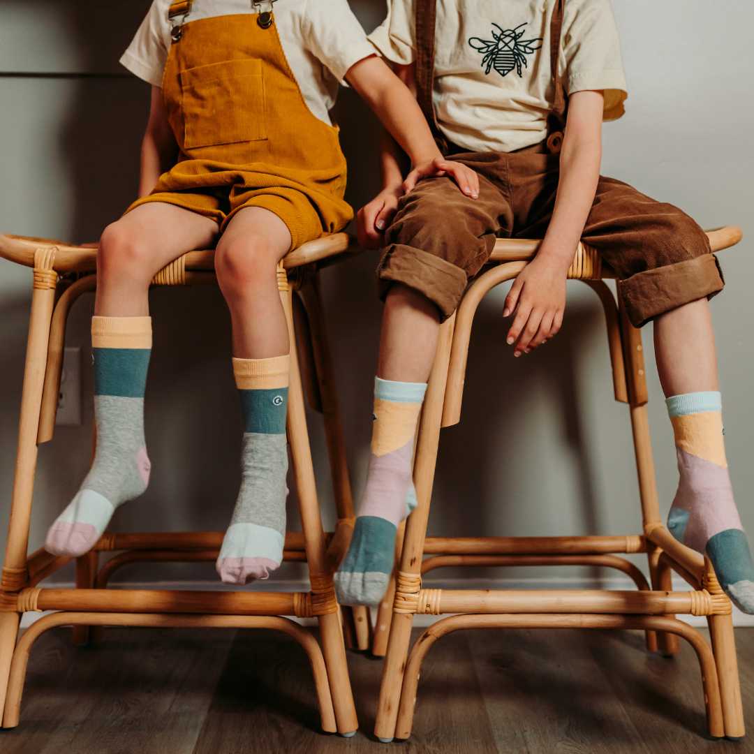 Mixed Patterns Kids Socks 3-Pack - 98% Organic Cotton - Soft & Comfortable for School, Play & Everyday Wear
