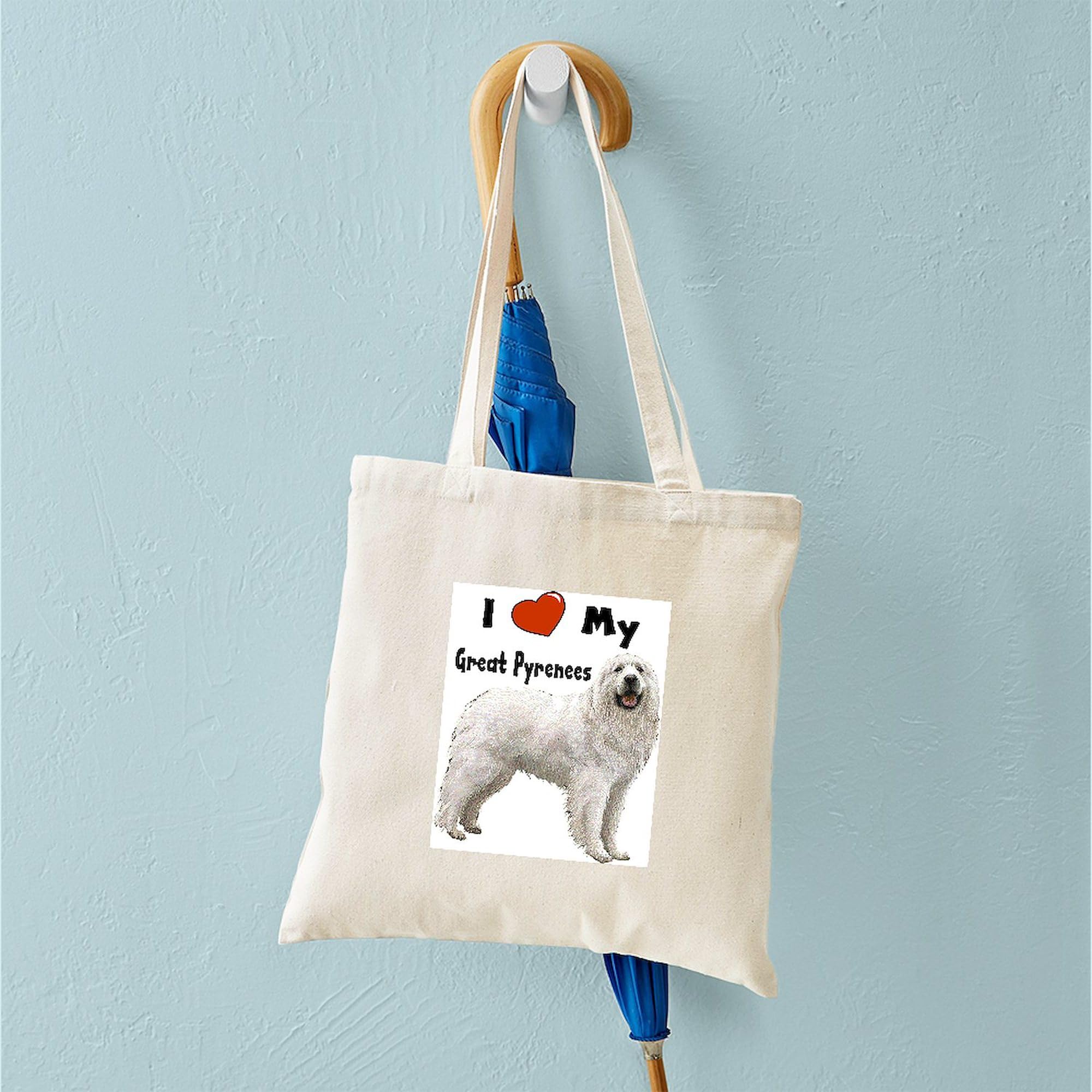 I Love My Great Pyrenees Tote Bag - Natural Canvas Reusable Shopping Bag for Dog Lovers | Perfect for Groceries, Beach Trips & Pet Owners