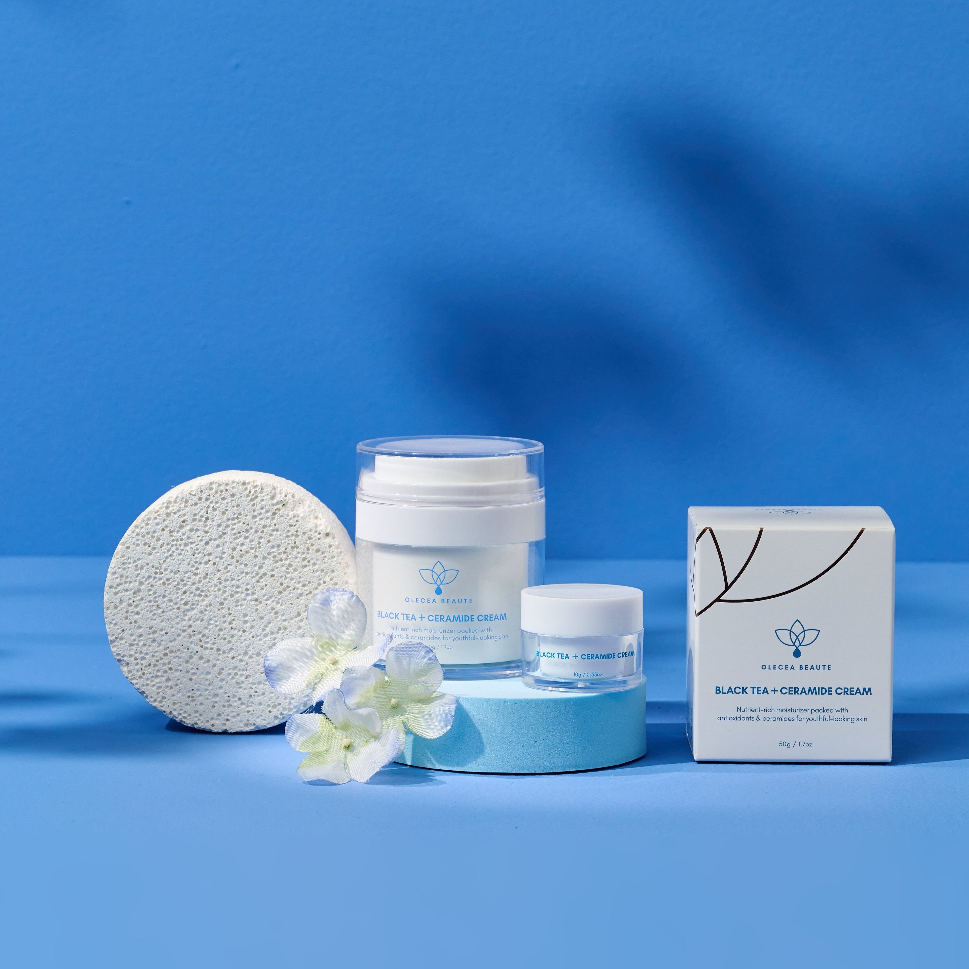 Travel Size Black Tea & Ceramide Moisturizing Cream 10g/0.35oz - Hydrating Face Cream for Dry Skin, Perfect for Travel & On-the-Go Skincare Routine