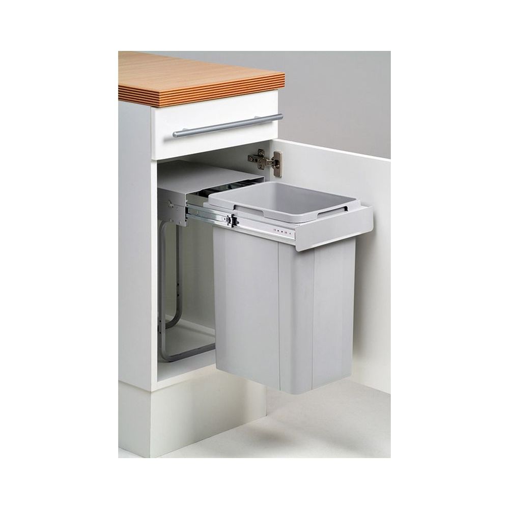 Wesco 32L Single Pull Out Kitchen Trash Can - Under Cabinet Waste Bin for Small Spaces, Easy Installation & Odor Control