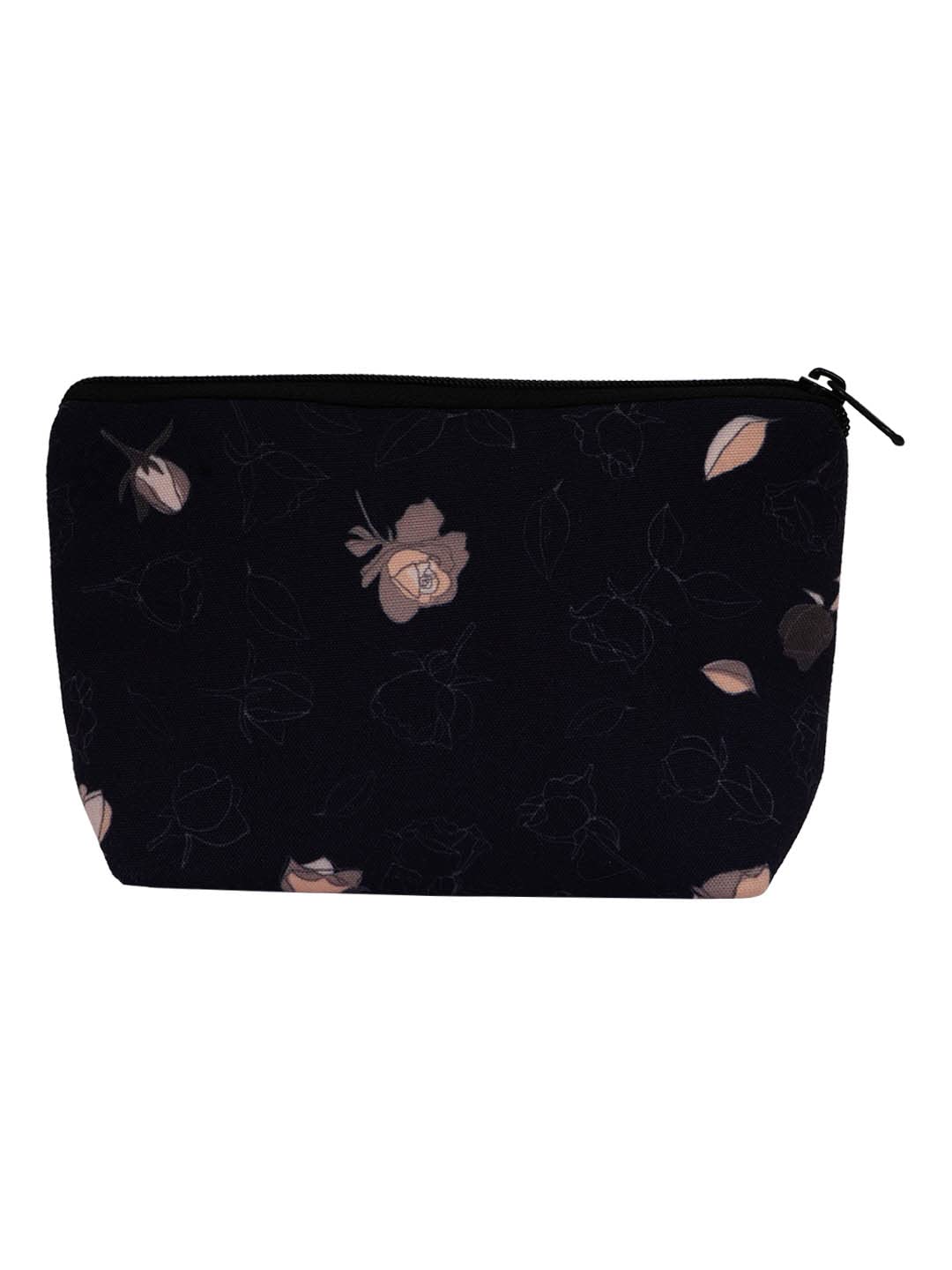 Crazyify Floral Print Makeup Bag for Women | Waterproof Canvas Cosmetic Pouch with Zipper | Travel Toiletry Organizer | Perfect for Travel, Gym & Daily Essentials Storage