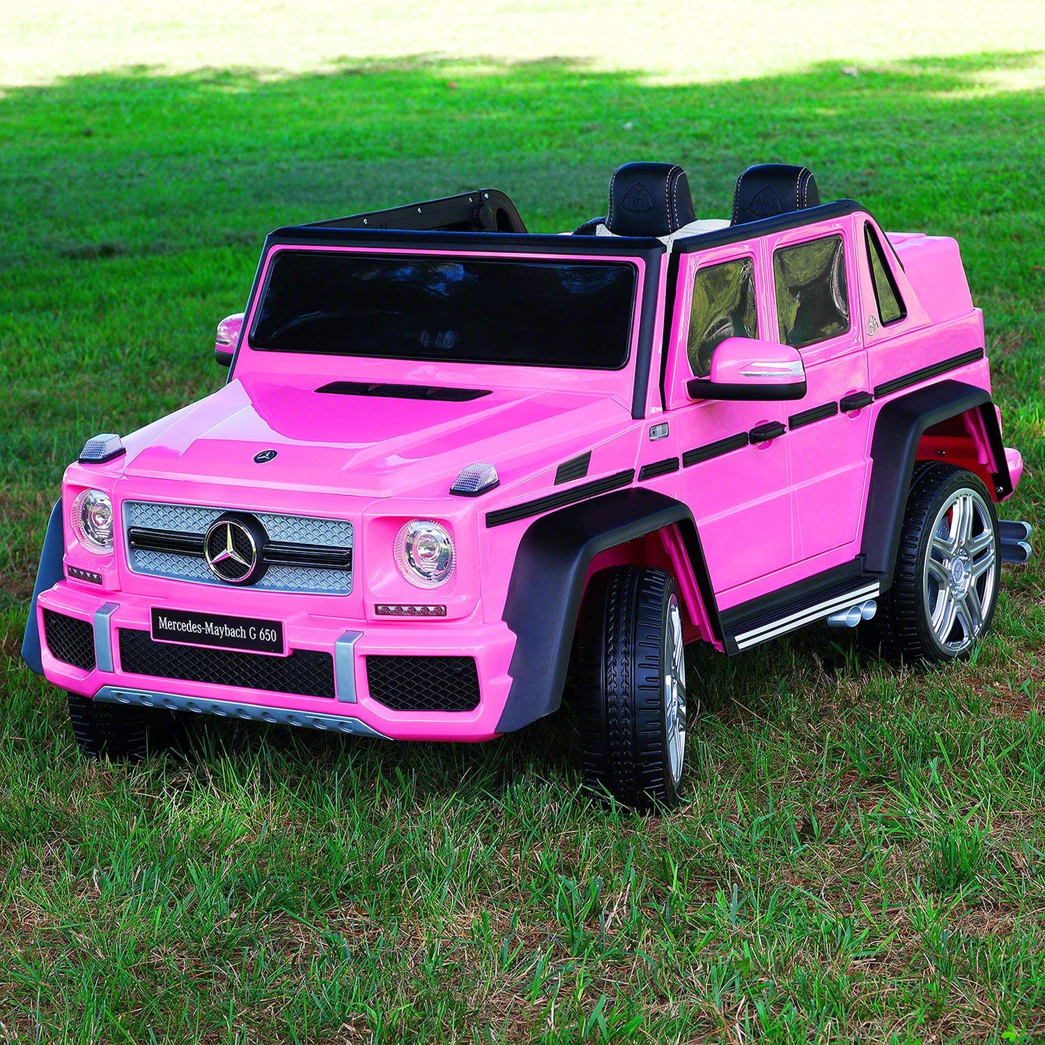 2021 Licensed Maybach 12V Battery Powered Ride-On Toy Car for Kids with MP3 Player, Parental Remote Control & Premium Leather Seat (Pink) - Perfect Birthday Gift for Boys & Girls, Indoor & Outdoor Play