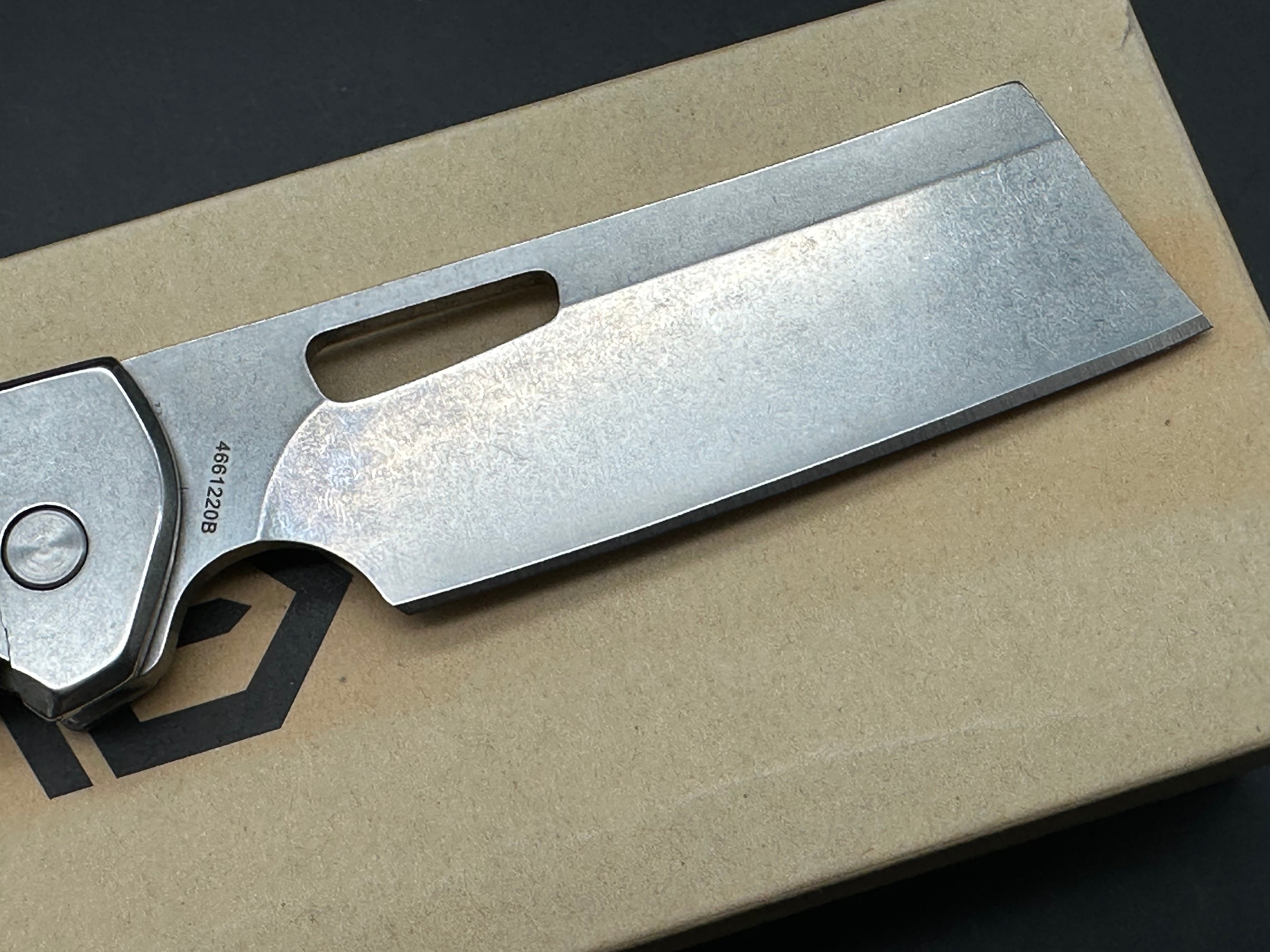 Gerber FlatIron Cleaver Frame Lock Knife - Dark Gray Aluminum Handle, 3.5